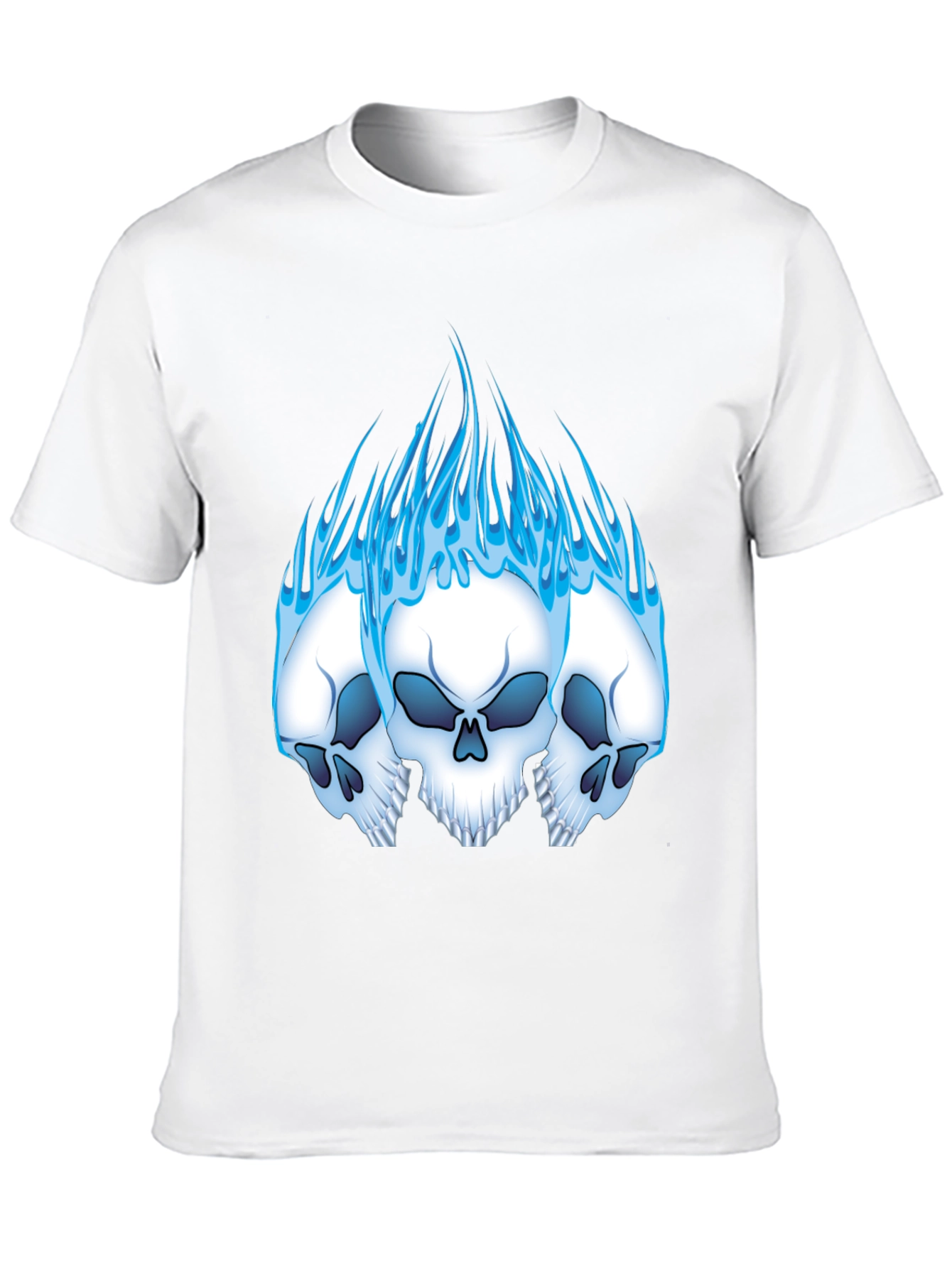 Skull Flames Graphic Tee - Black
