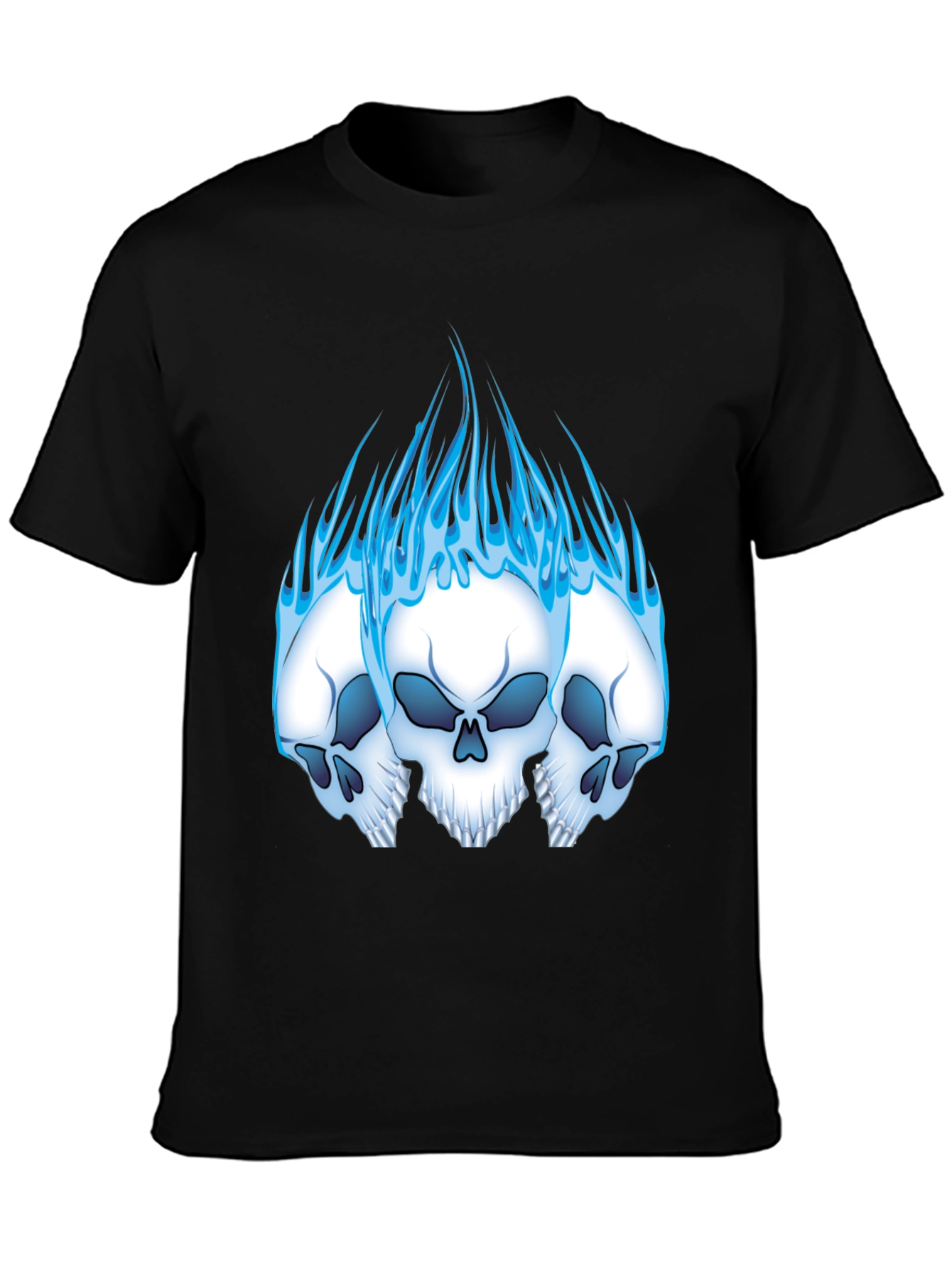 Skull Flames Graphic Tee - Black