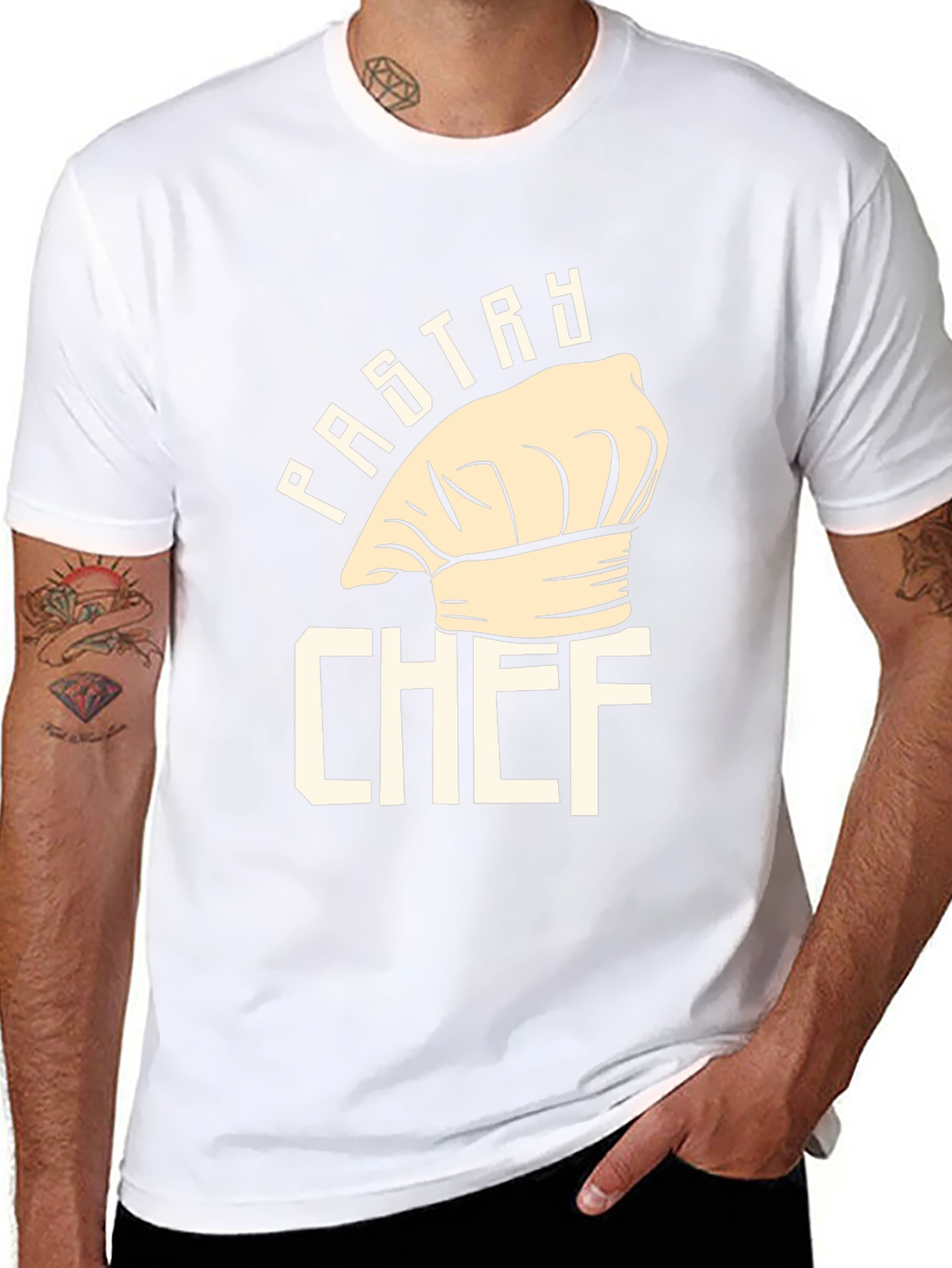 Pastry Chef Graphic Tee - Black Cotton Blend T-Shirt