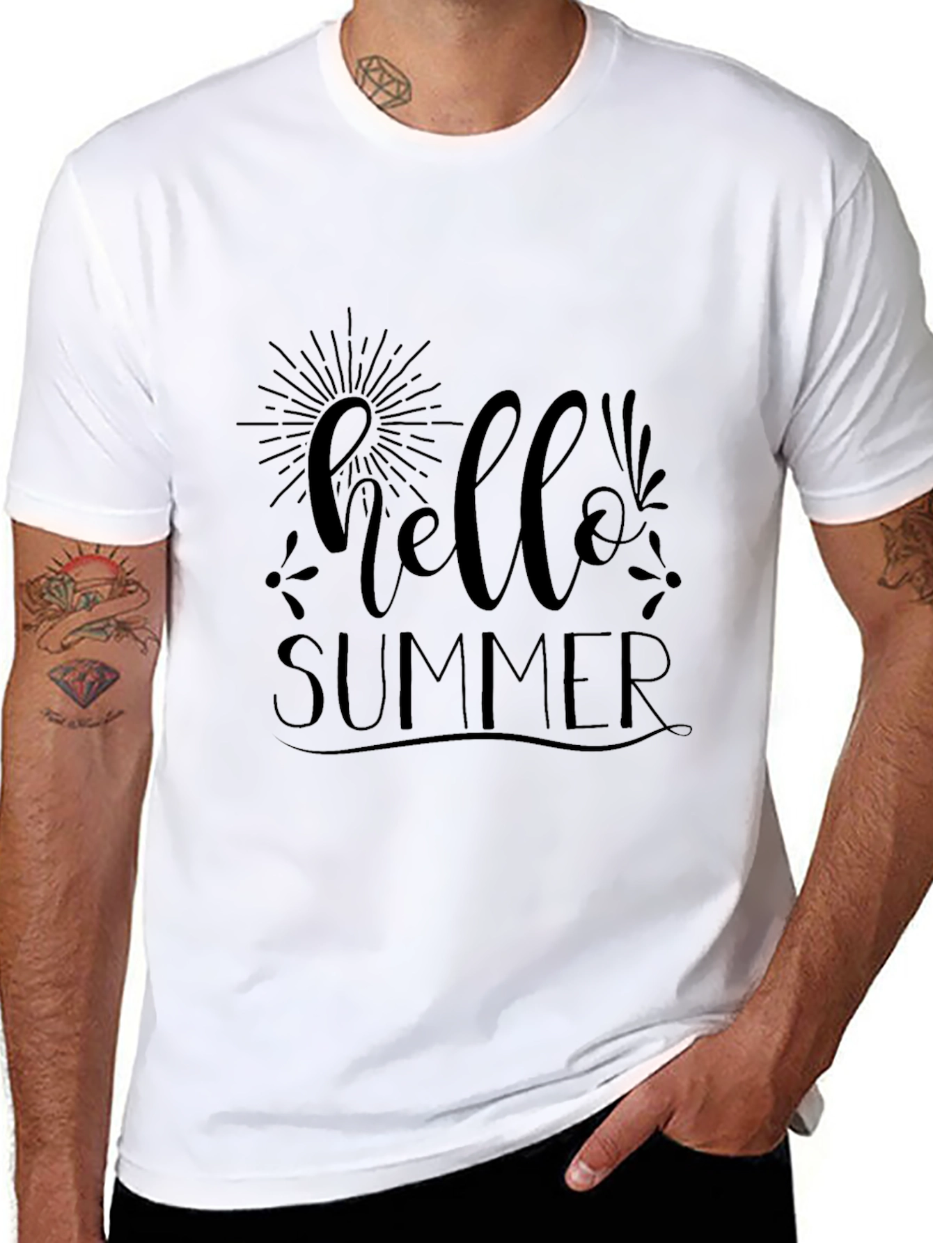 Hello Summer Graphic Tee - Black
