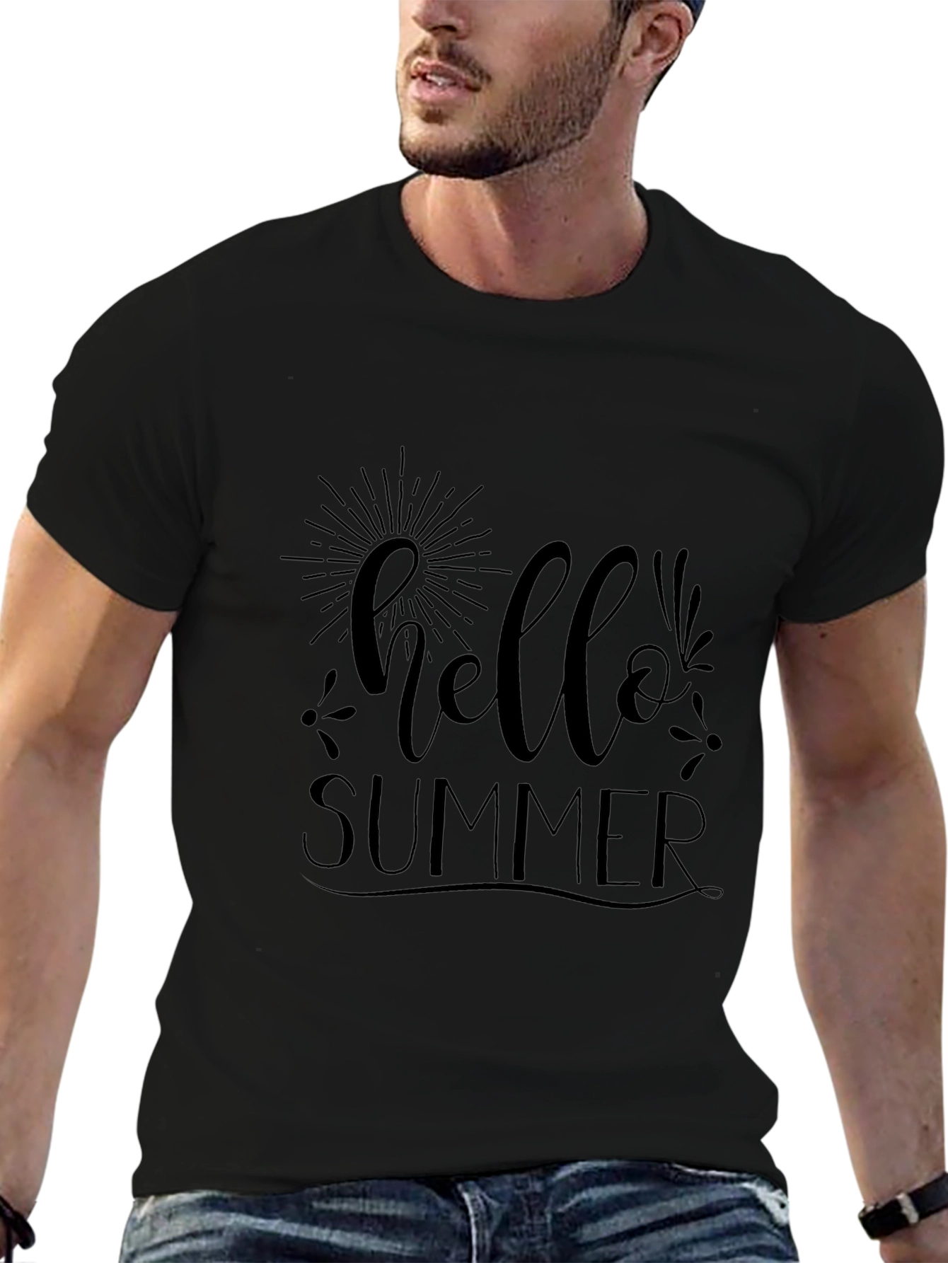 Hello Summer Graphic Tee - Black
