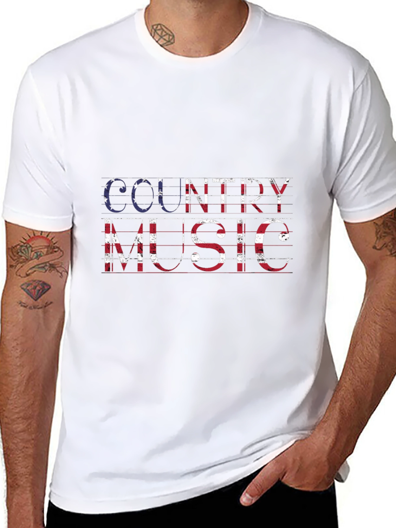 Country Music American Flag Graphic T-Shirt