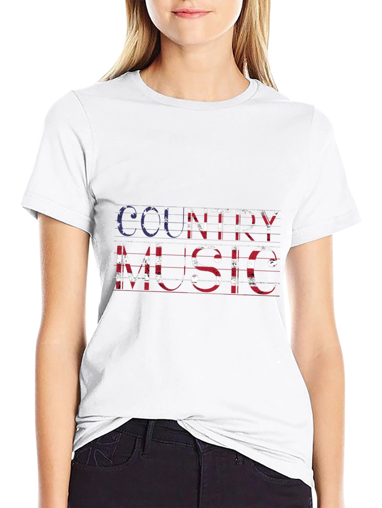 Country Music American Flag Graphic T-Shirt