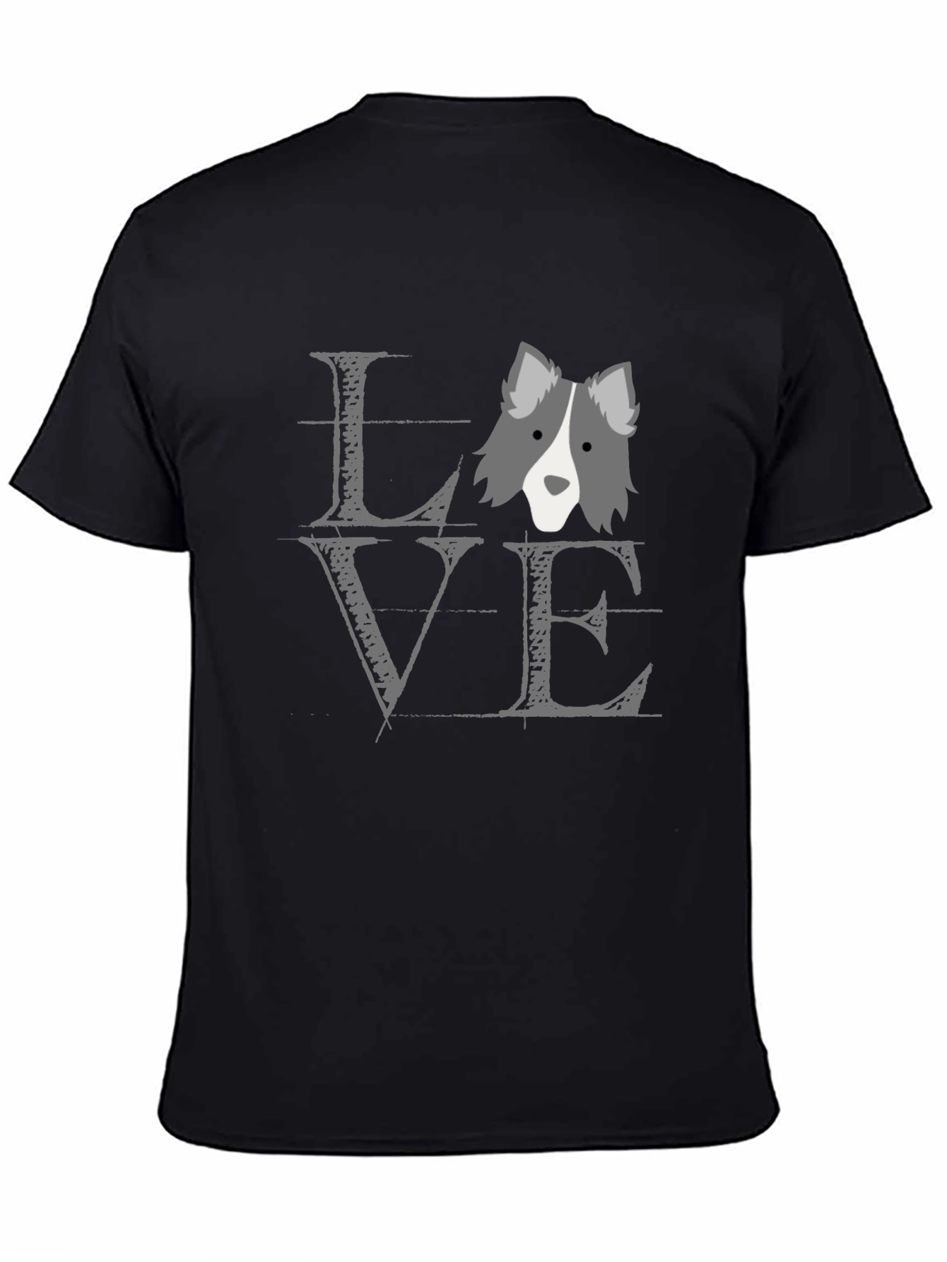 Dog Love T-Shirt - Unisex Black Cotton Tee