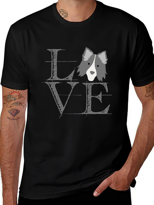 Dog Love T-Shirt - Unisex Black Cotton Tee
