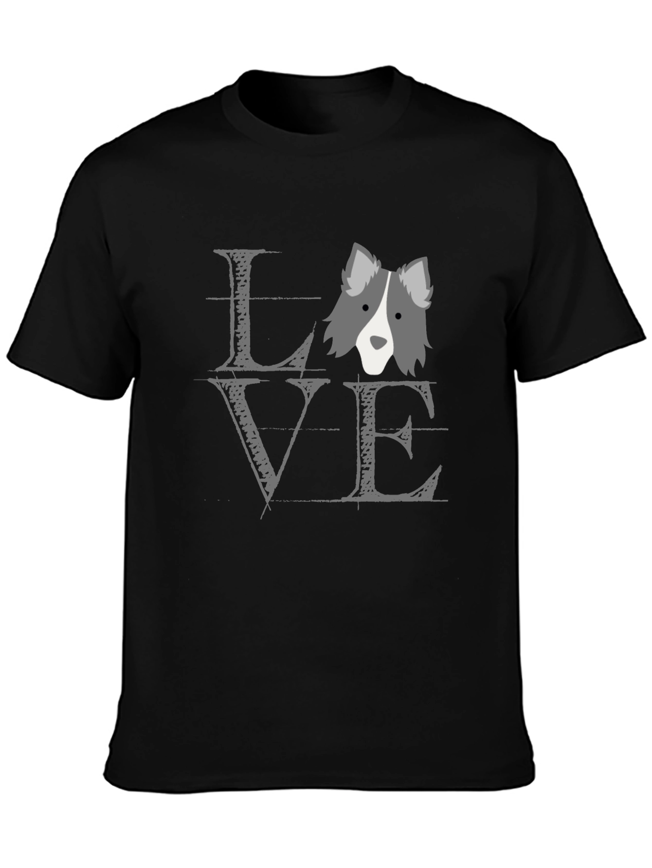 Dog Love T-Shirt - Unisex Black Cotton Tee