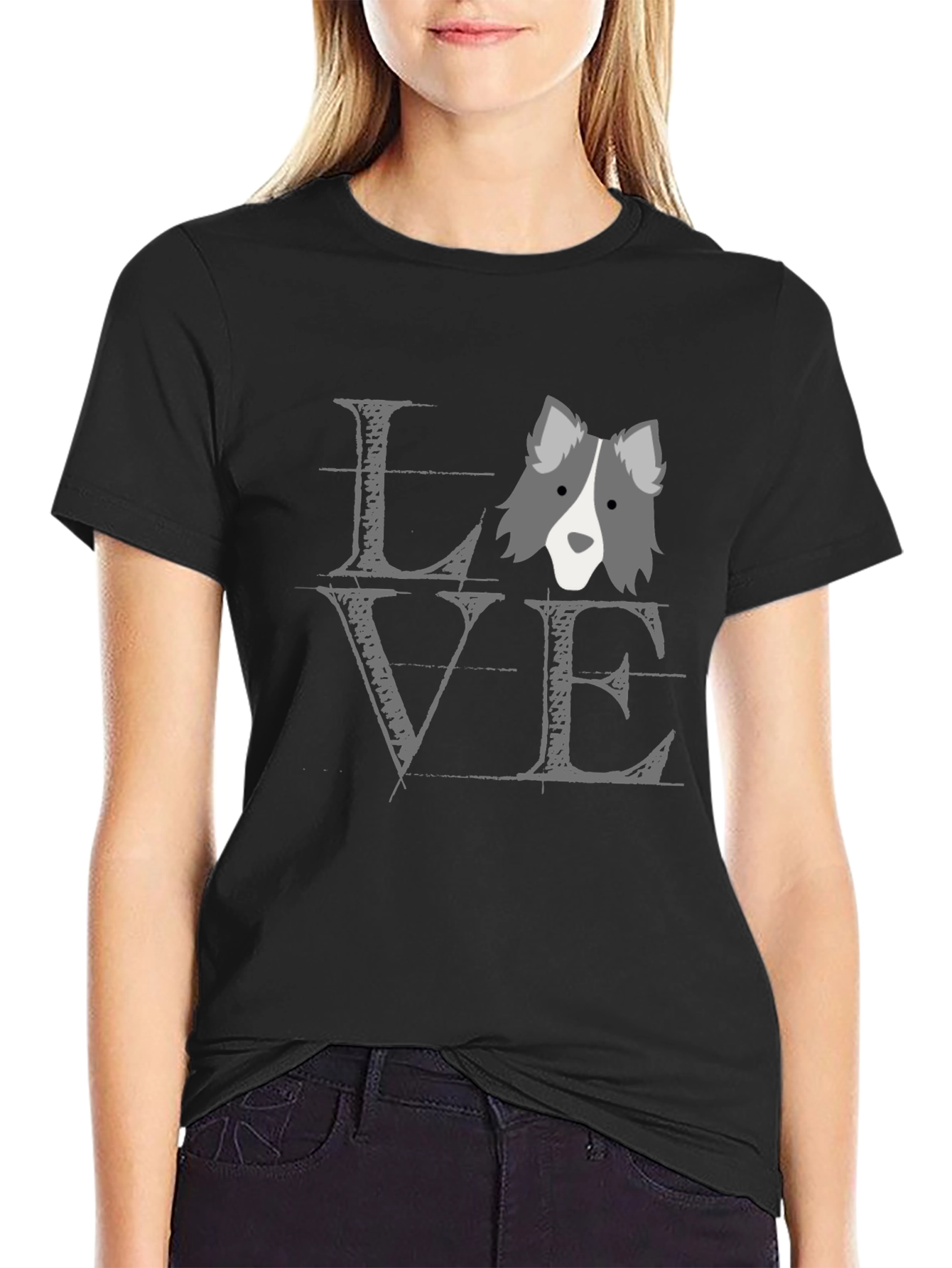 Dog Love T-Shirt - Unisex Black Cotton Tee
