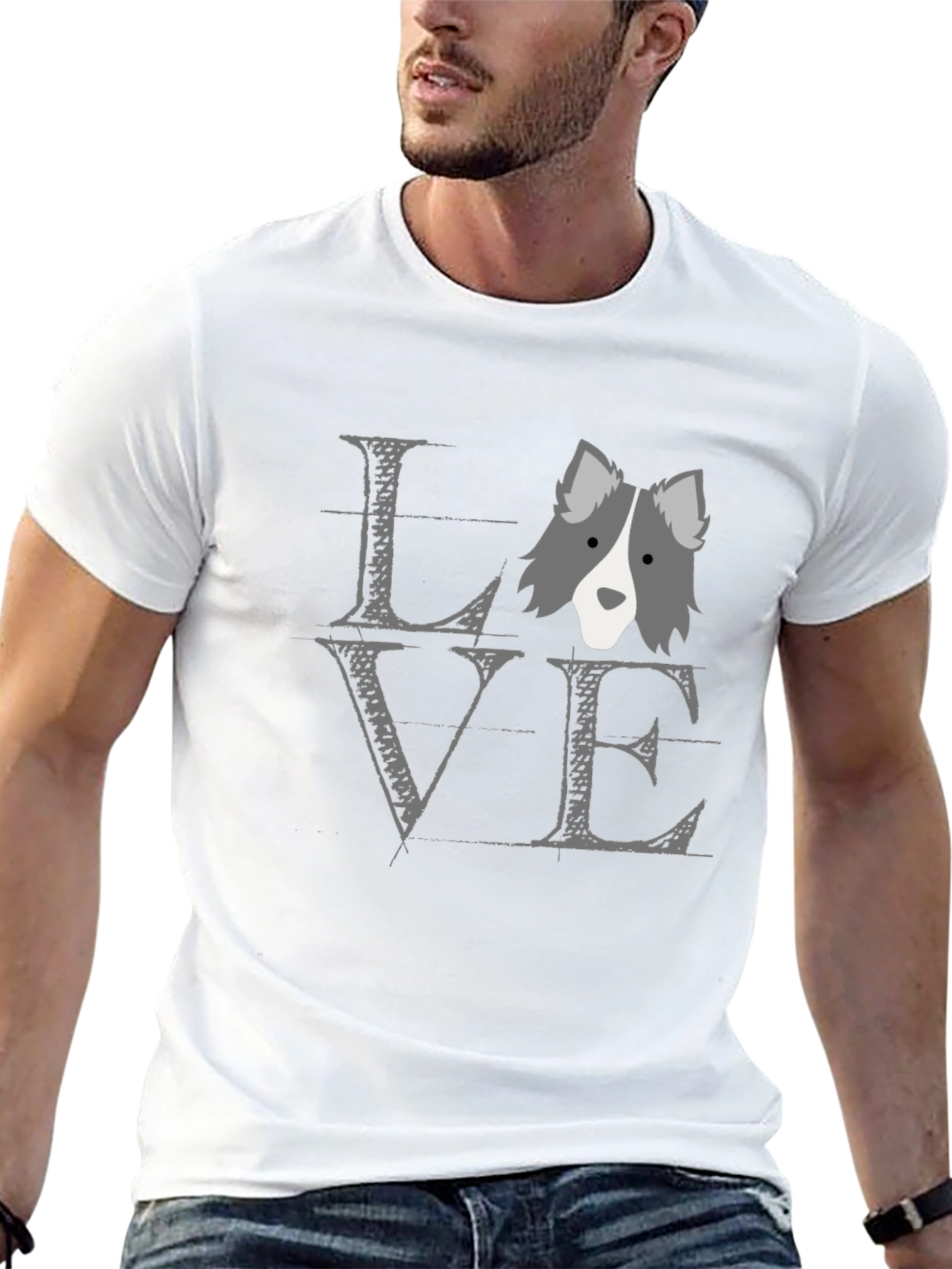 Dog Love T-Shirt - Unisex Black Cotton Tee