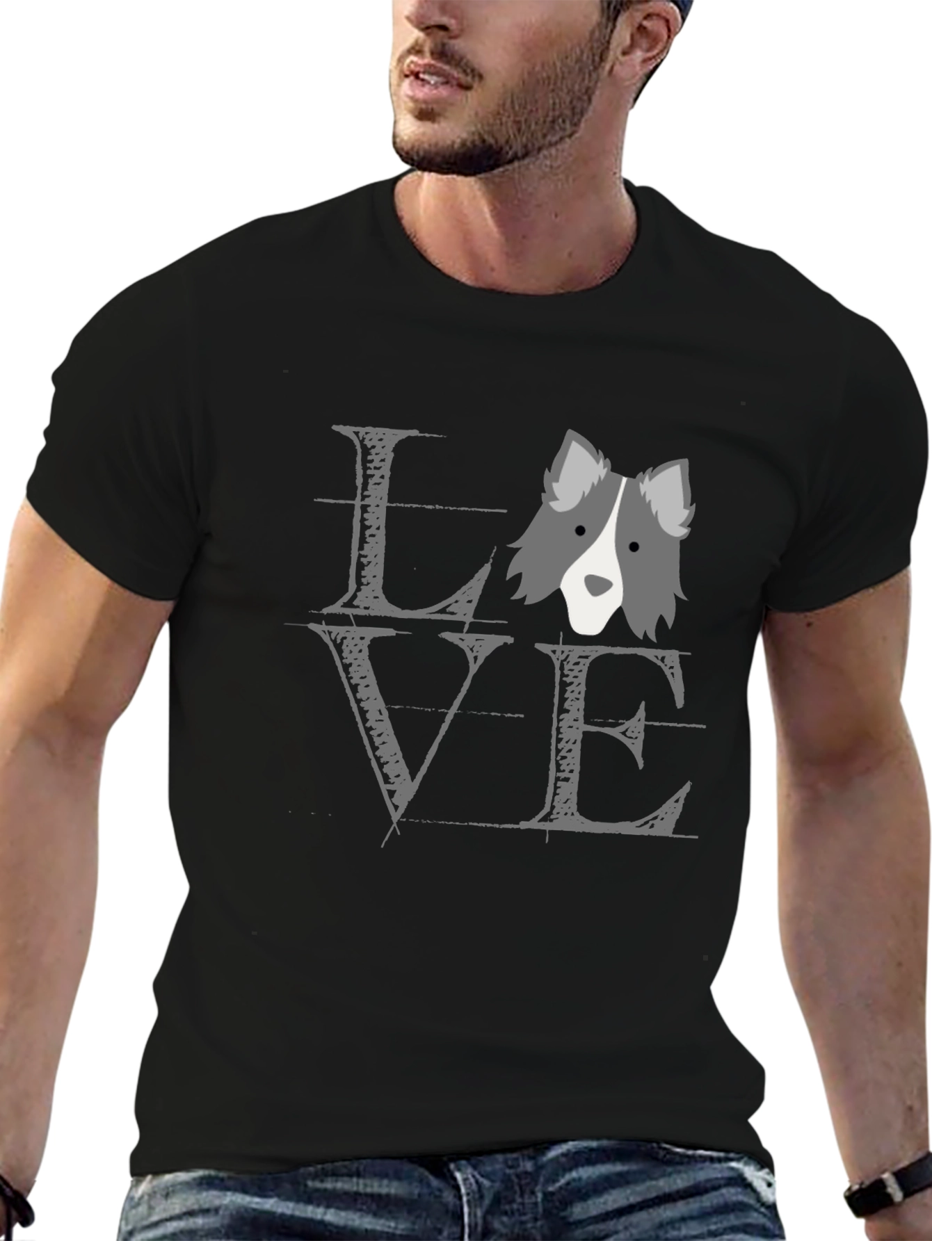 Dog Love T-Shirt - Unisex Black Cotton Tee