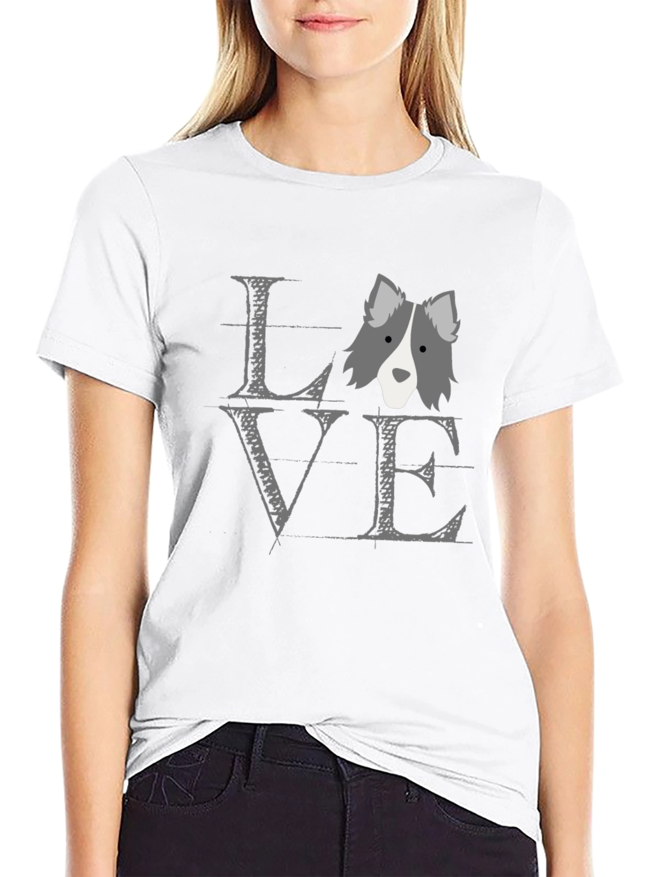 Dog Love T-Shirt - Unisex Black Cotton Tee