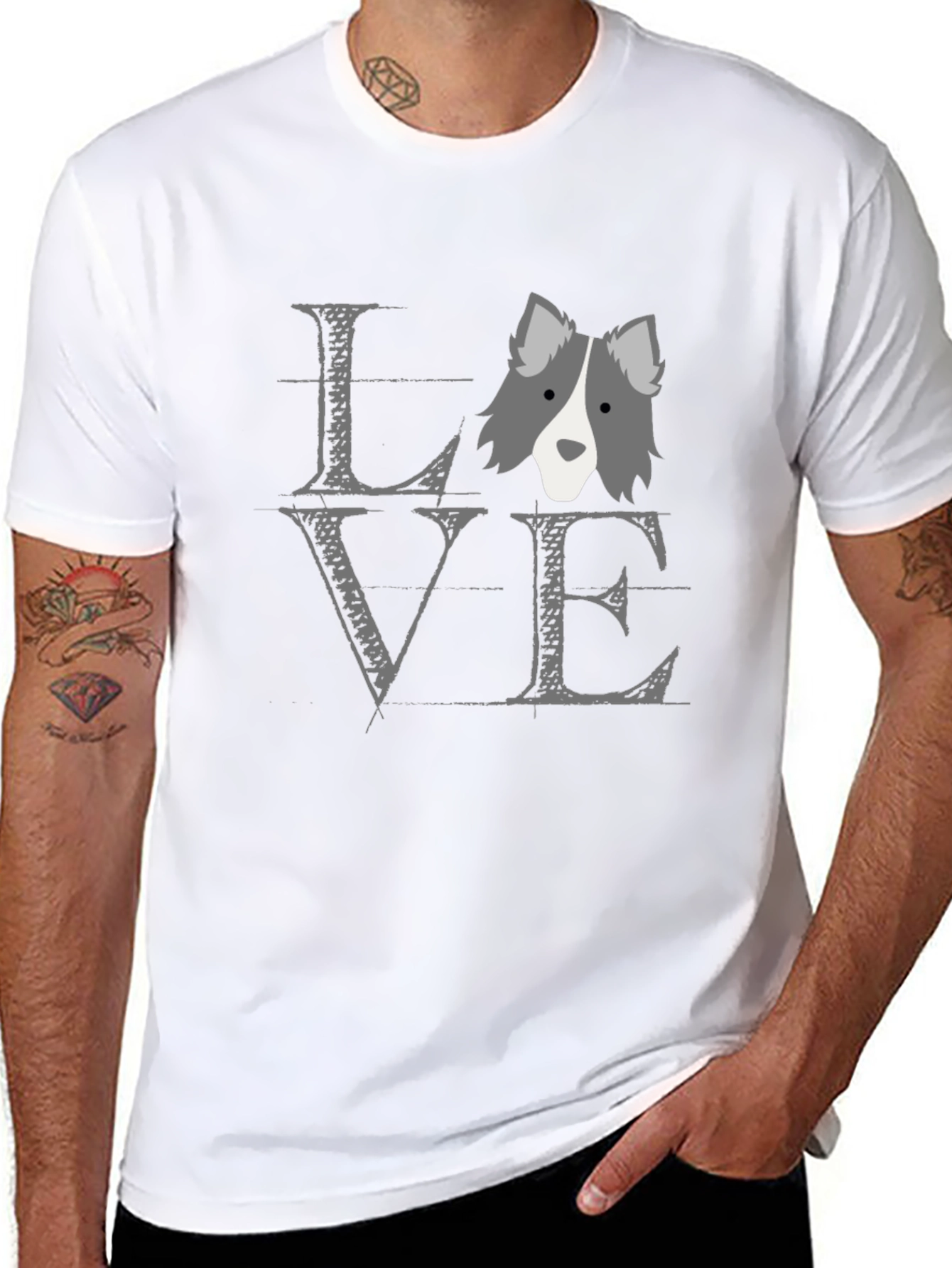 Dog Love T-Shirt - Unisex Black Cotton Tee