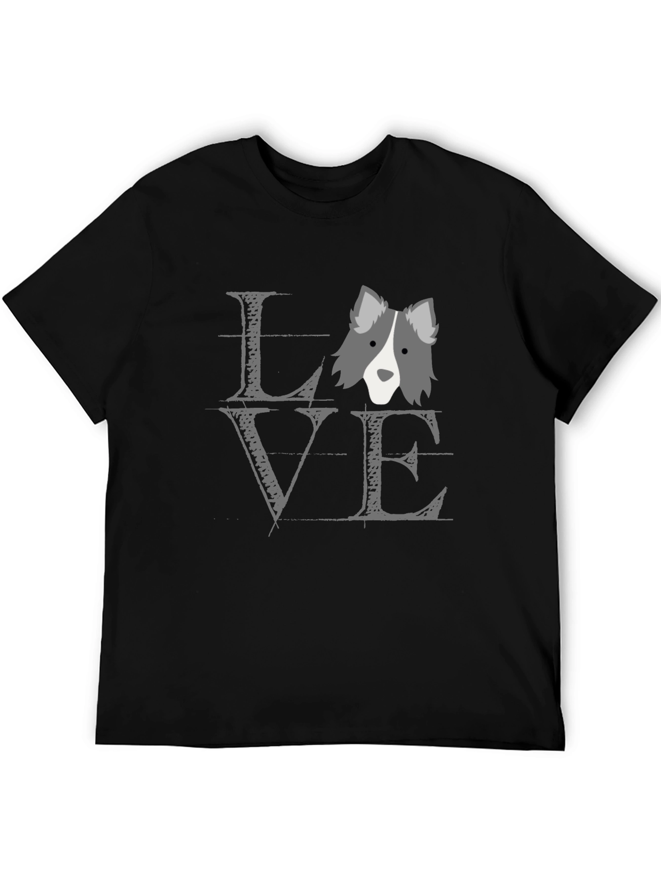 Dog Love T-Shirt - Unisex Black Cotton Tee