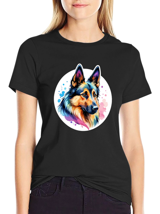 German Shepherd Graphic Tee - Colorful Dog Lover Shirt
