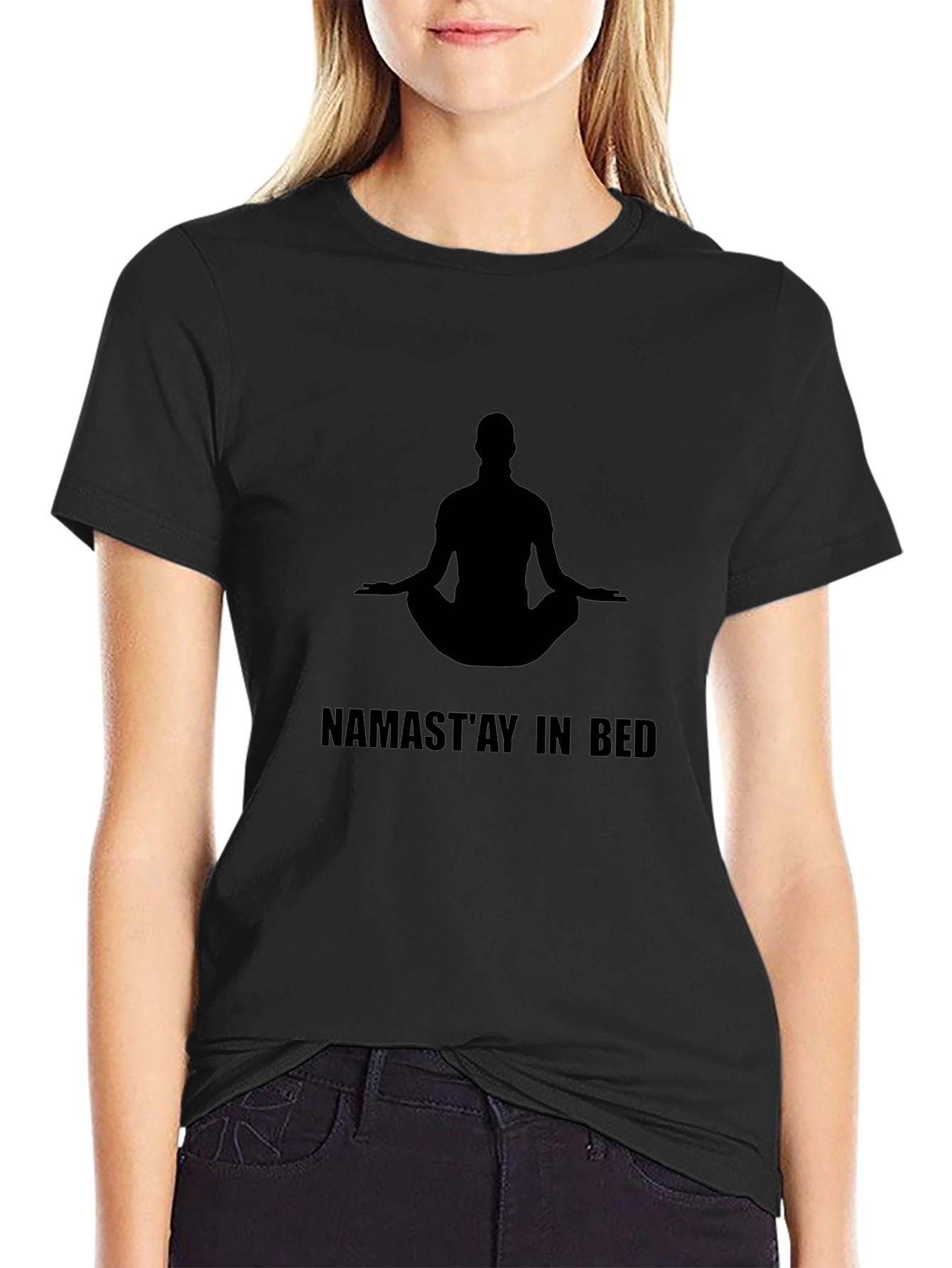 Namastay In Bed Graphic Tee - Yoga Relax T-Shirt