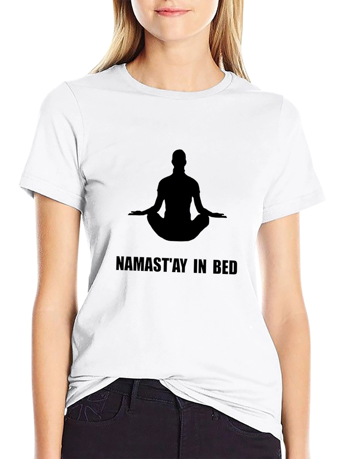 Namastay In Bed Graphic Tee - Yoga Relax T-Shirt
