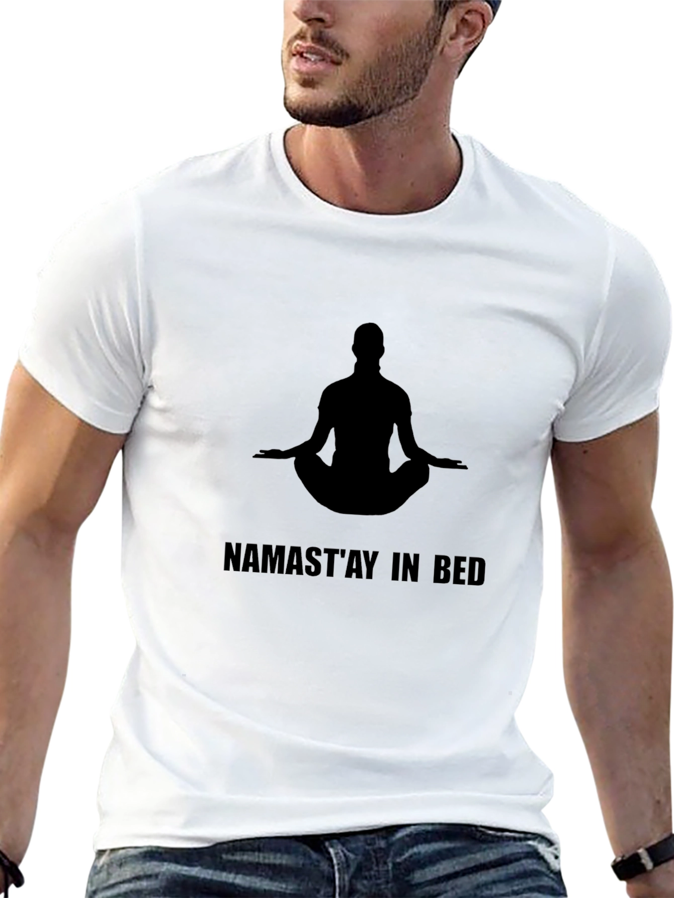Namastay In Bed Graphic Tee - Yoga Relax T-Shirt