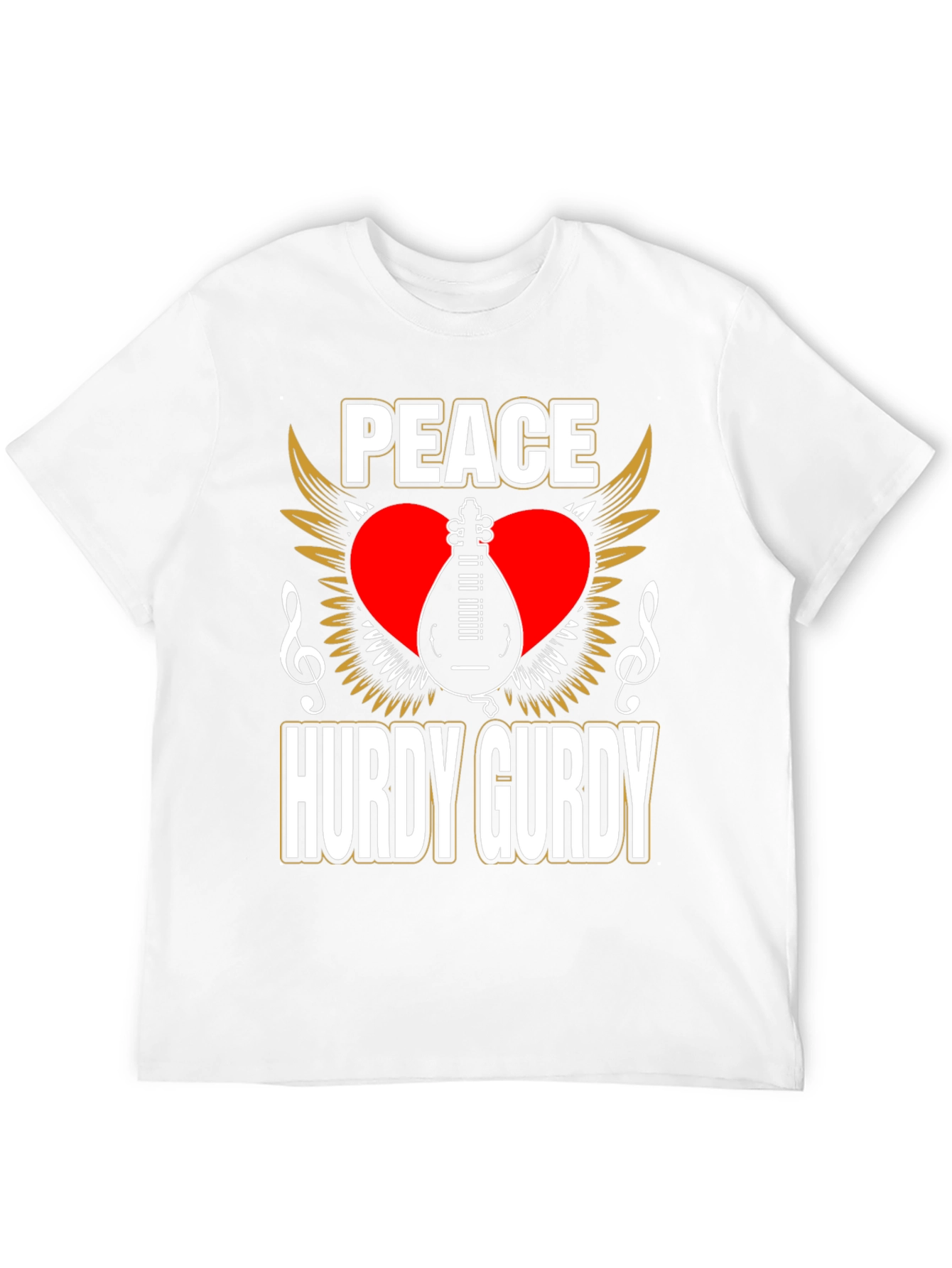 Peace Hurdy Gurdy T-Shirt - Musical Instrument Design