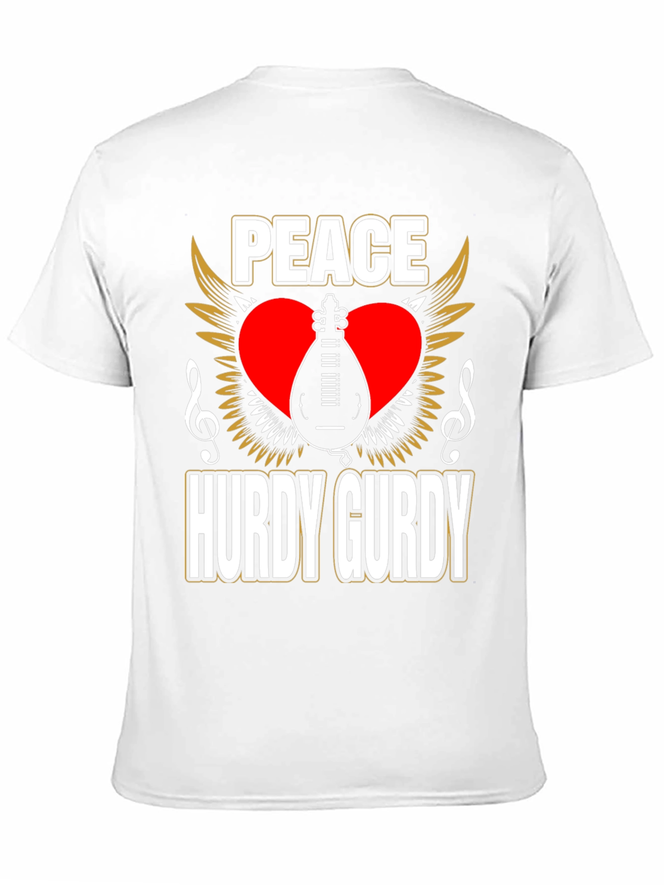 Peace Hurdy Gurdy T-Shirt - Musical Instrument Design