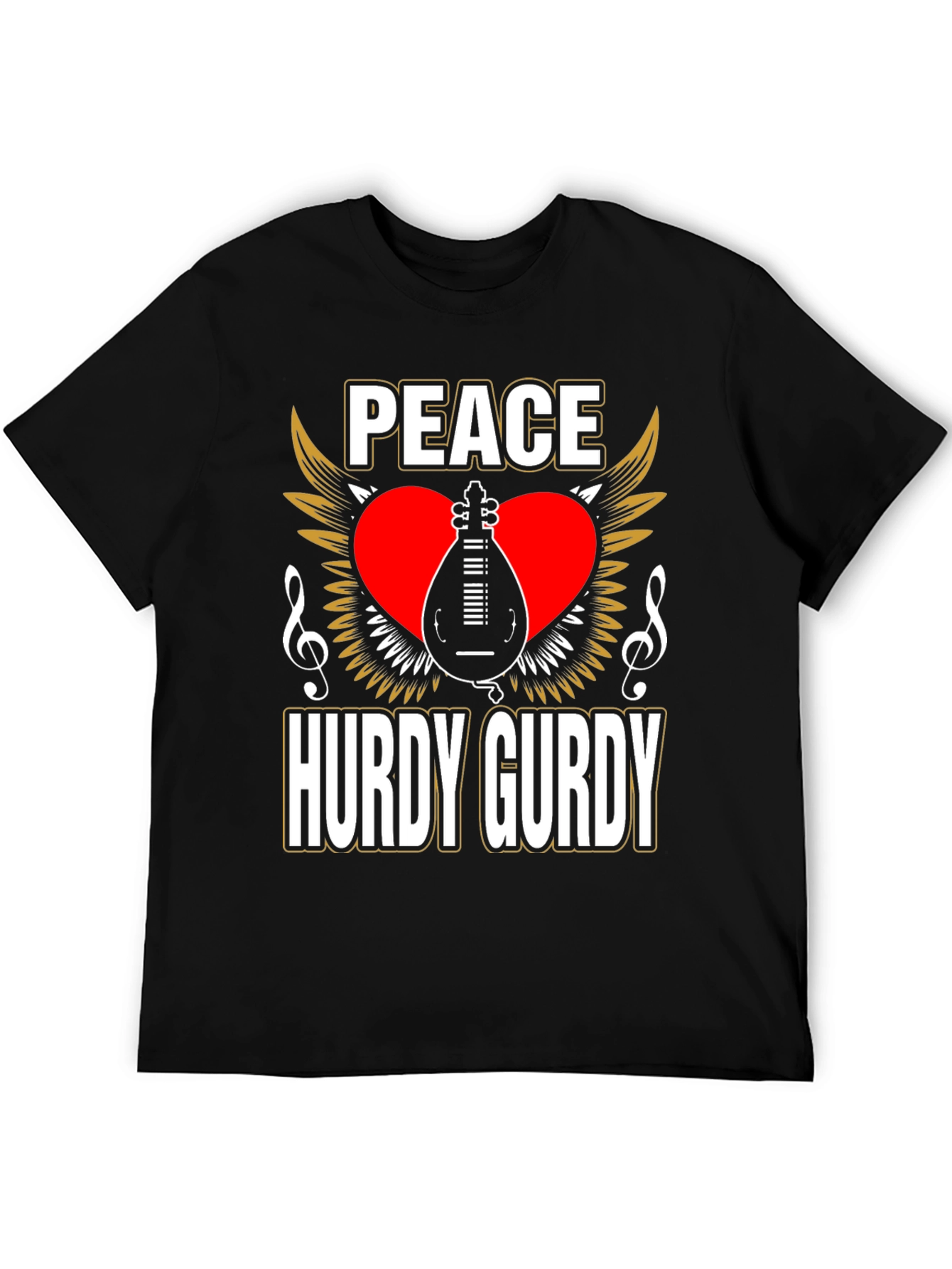 Peace Hurdy Gurdy T-Shirt - Musical Instrument Design