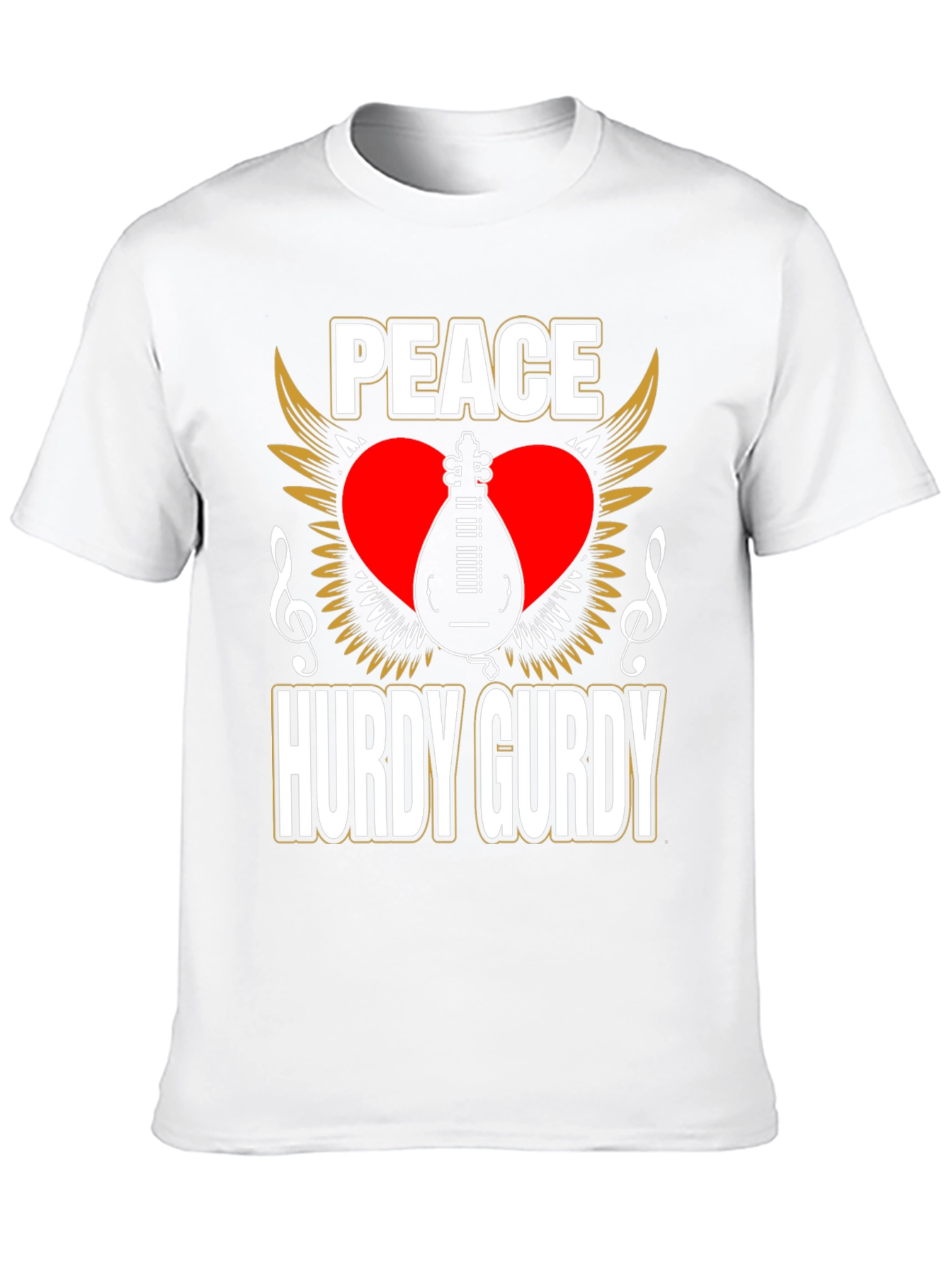 Peace Hurdy Gurdy T-Shirt - Musical Instrument Design