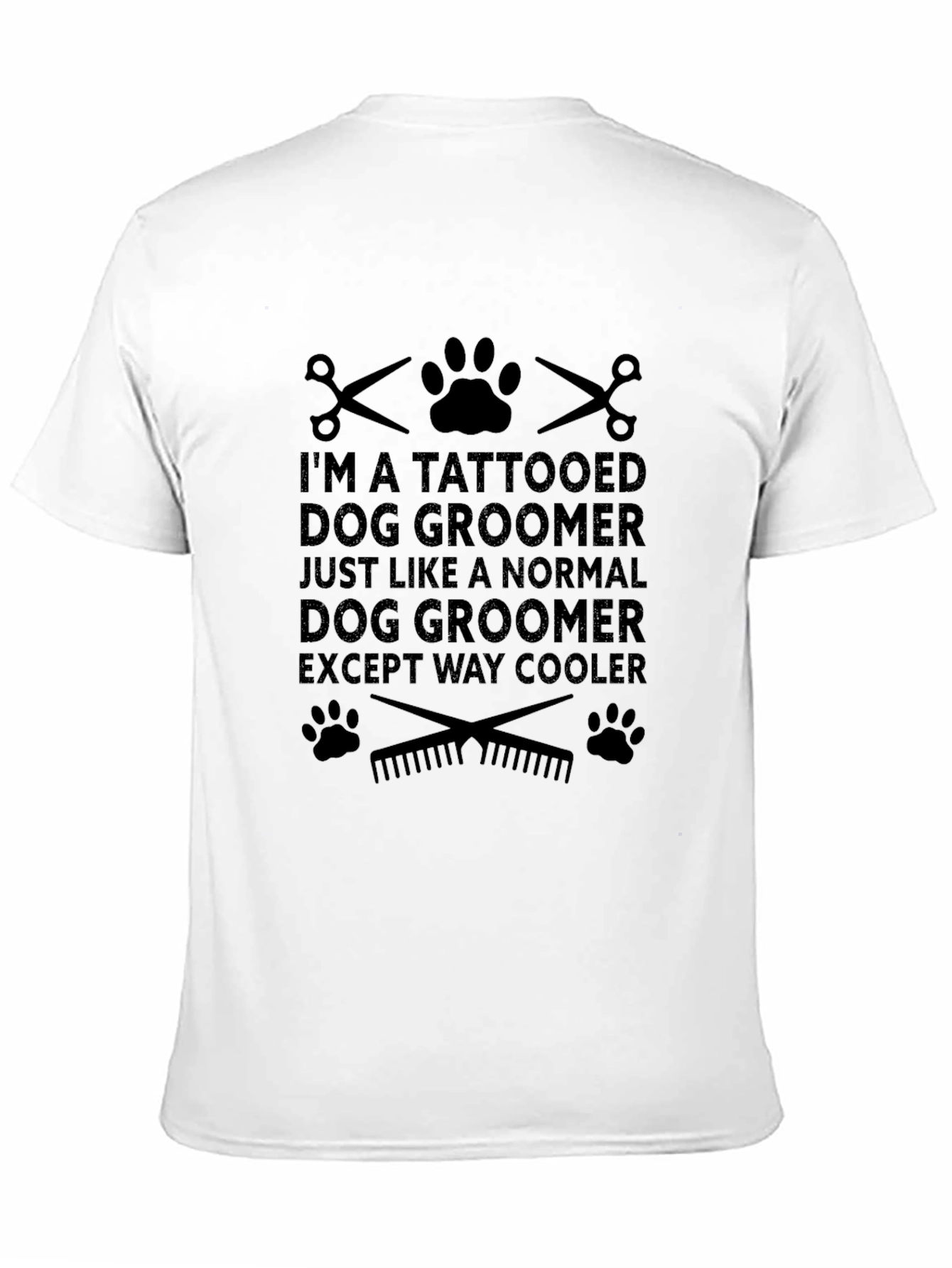 Tattooed Dog Groomer Black Graphic T-Shirt