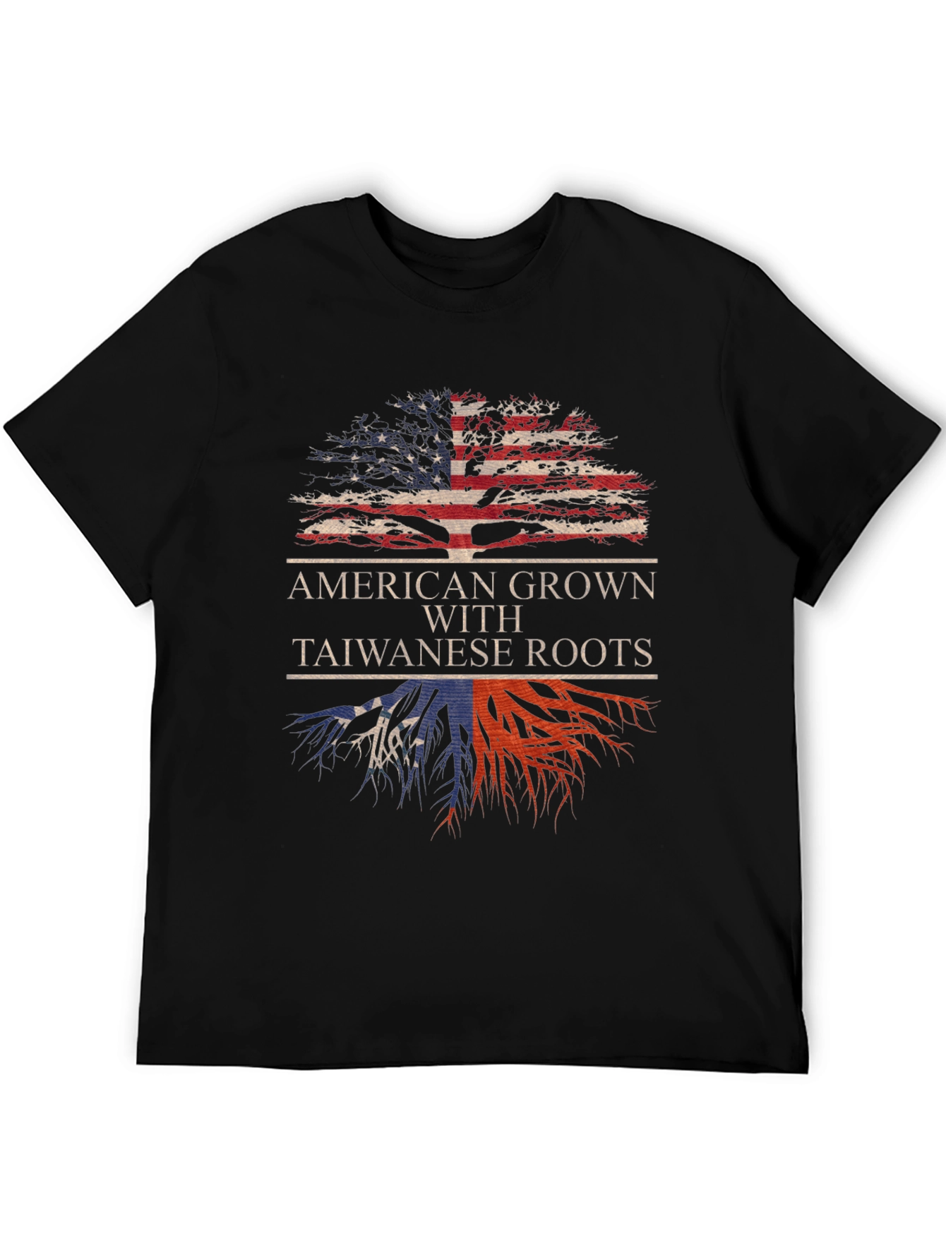 American Grown Taiwanese Roots Graphic T-Shirt