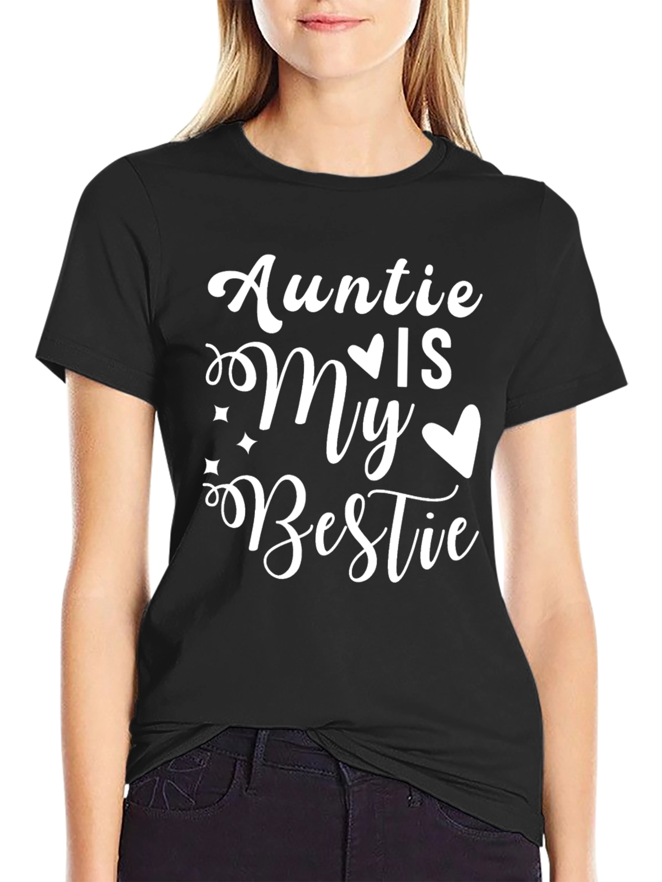Auntie Is My Bestie - Black T-Shirt