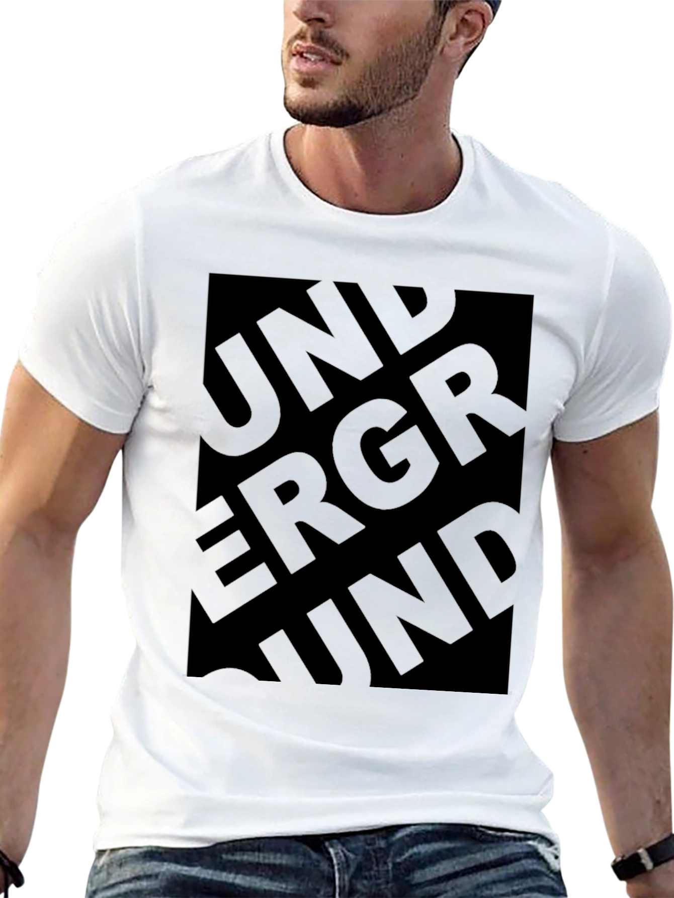 Underground Graphic Print Mens Black T-Shirt