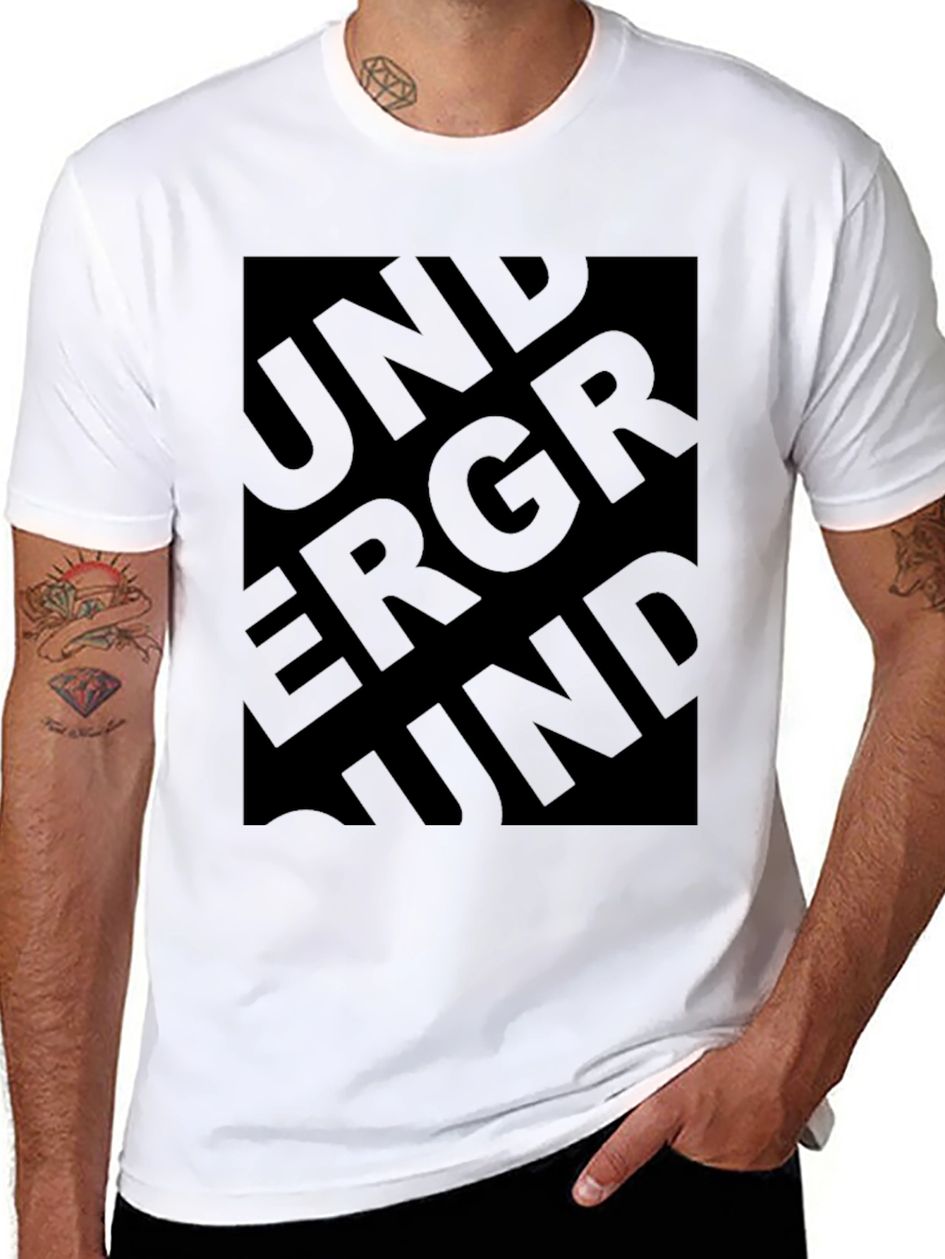 Underground Graphic Print Mens Black T-Shirt