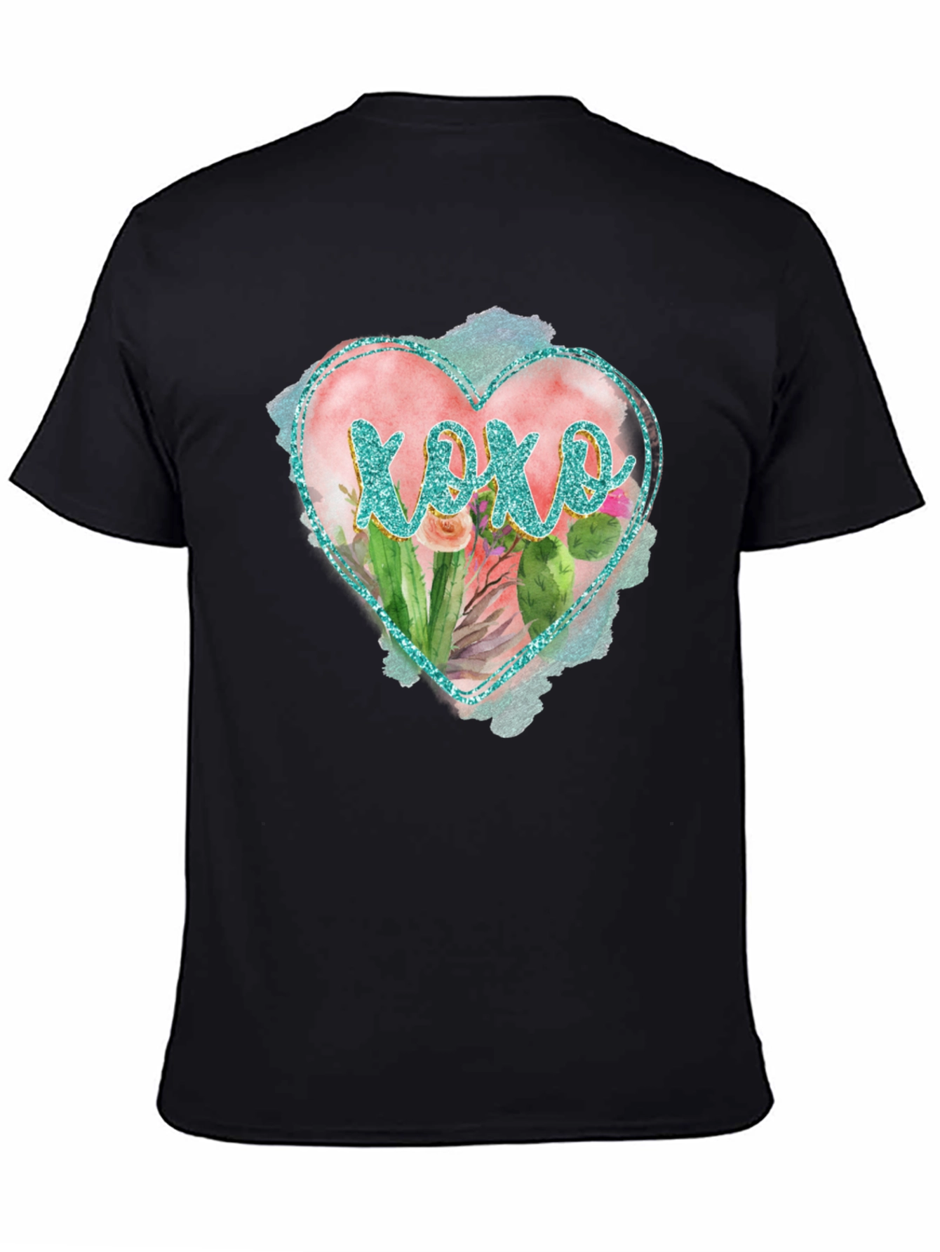 XOXO Heart Tee - Stylish Cactus Design T-Shirt
