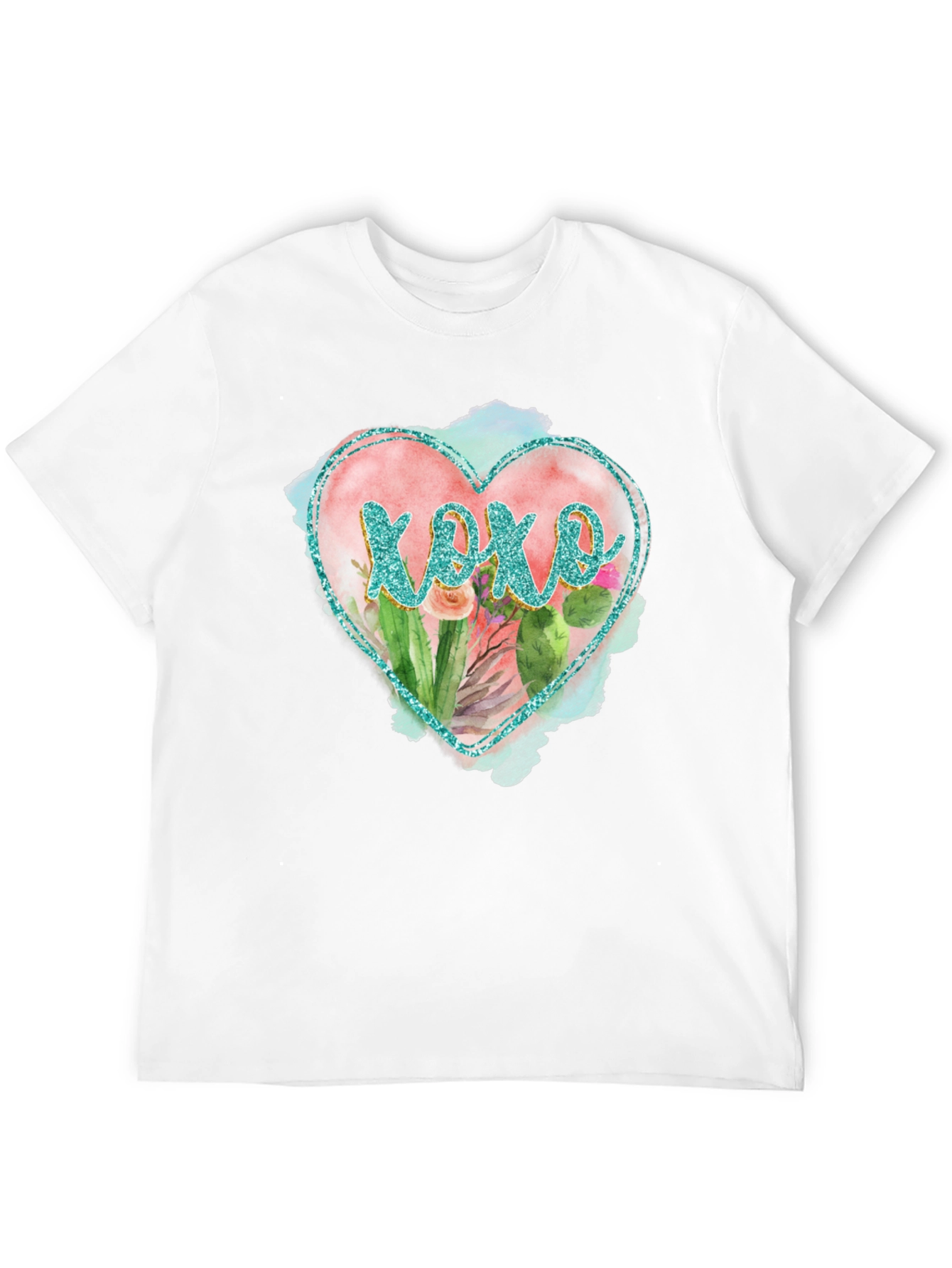 XOXO Heart Tee - Stylish Cactus Design T-Shirt