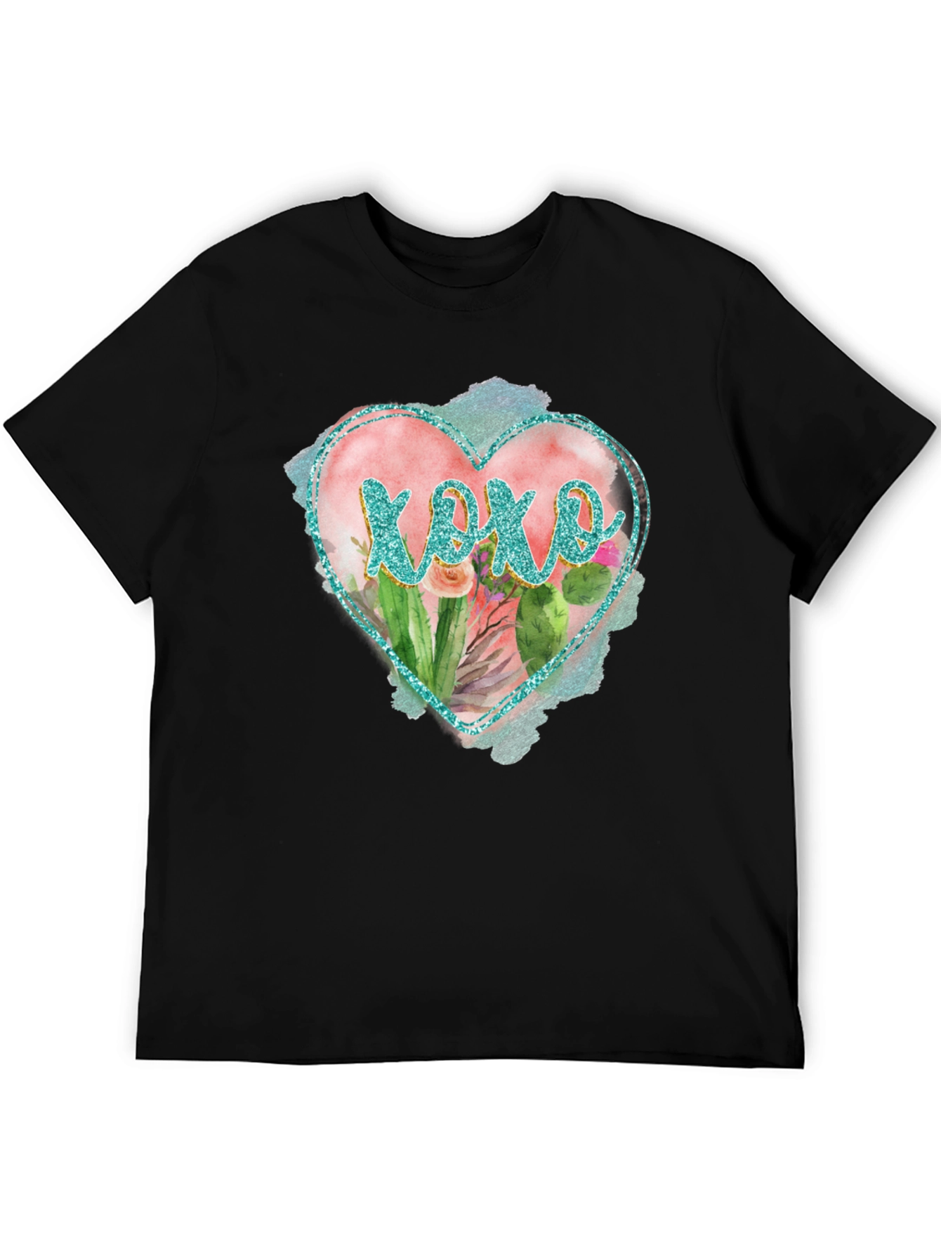 XOXO Heart Tee - Stylish Cactus Design T-Shirt