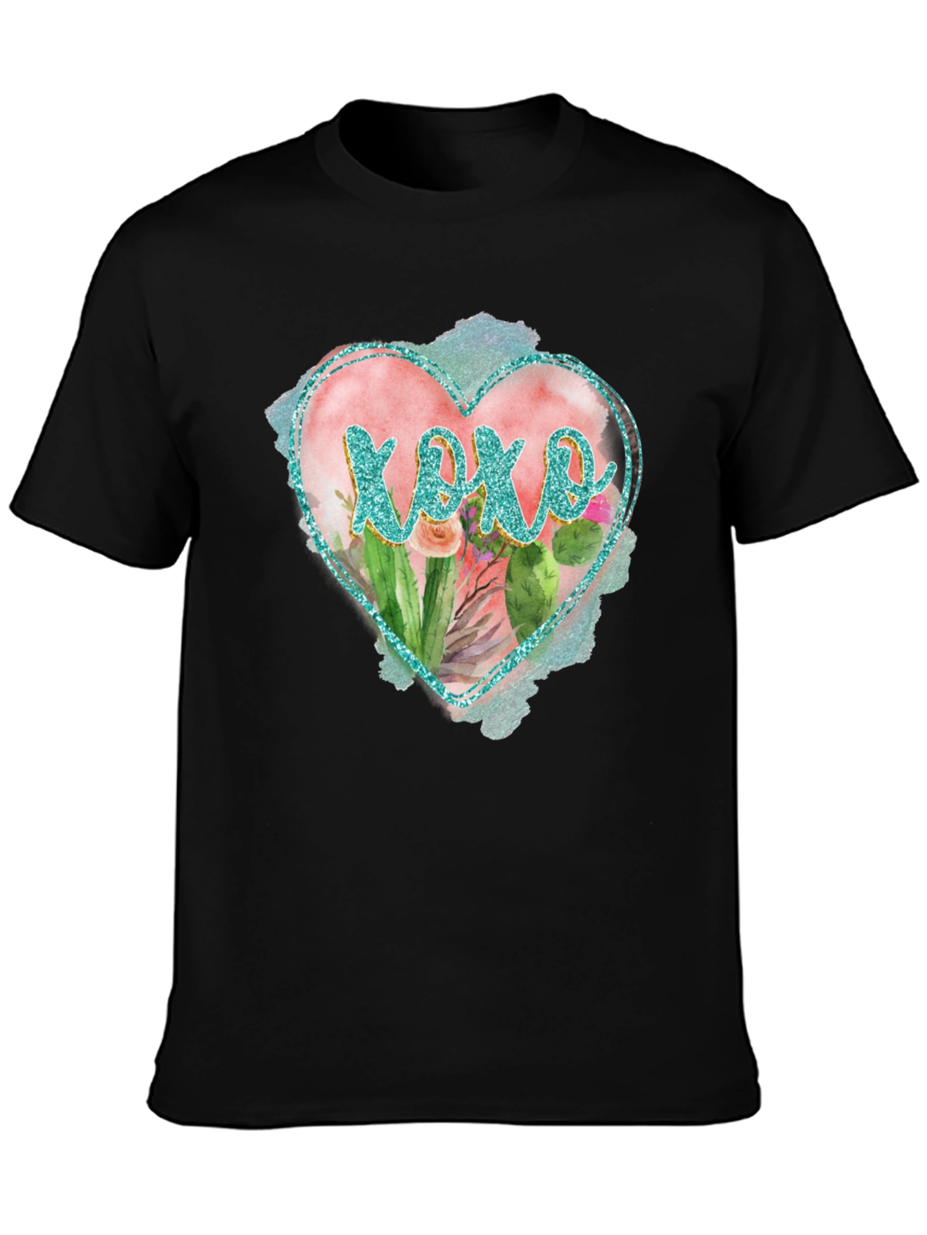 XOXO Heart Tee - Stylish Cactus Design T-Shirt