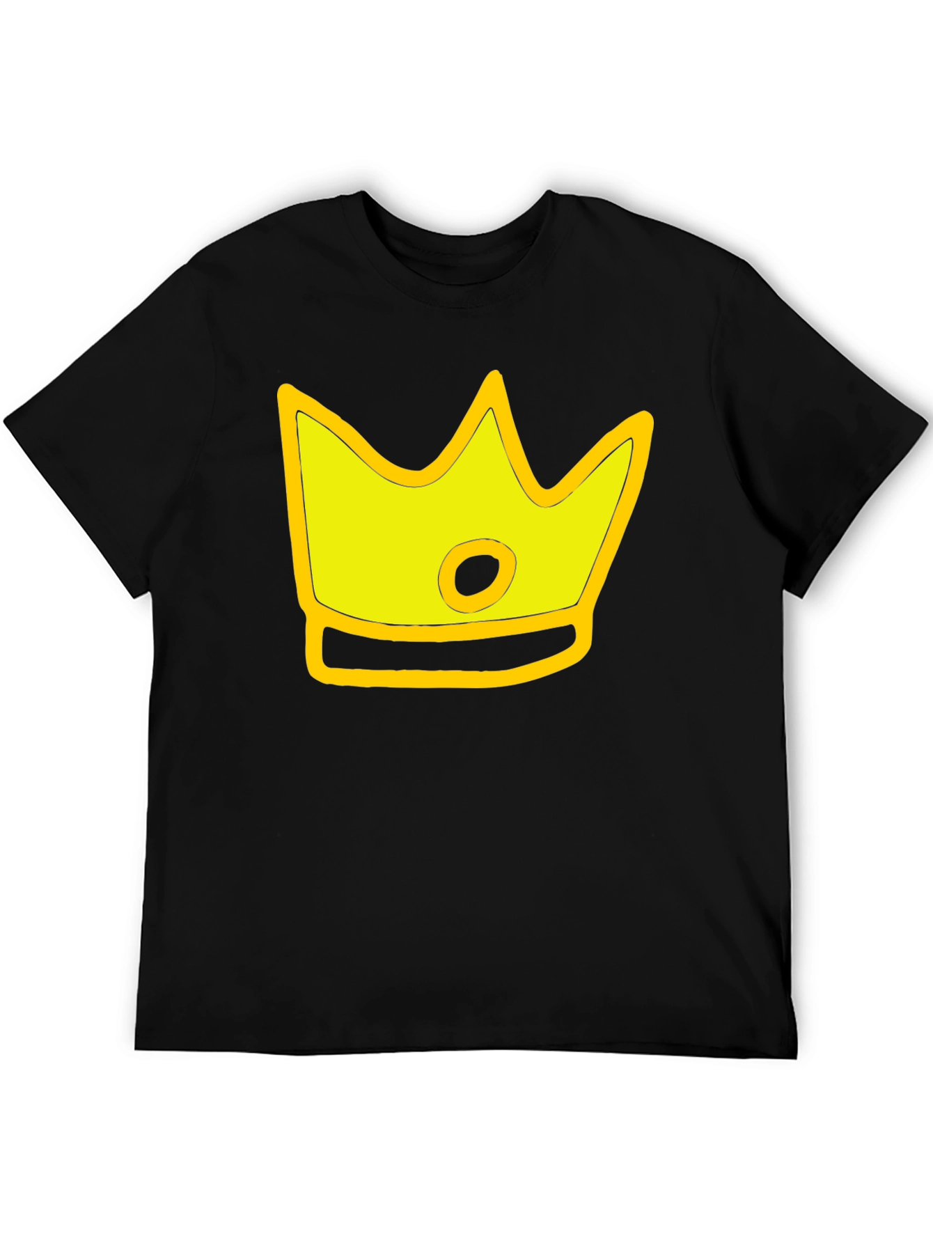 Cartoon Crown Graphic Black T-Shirt