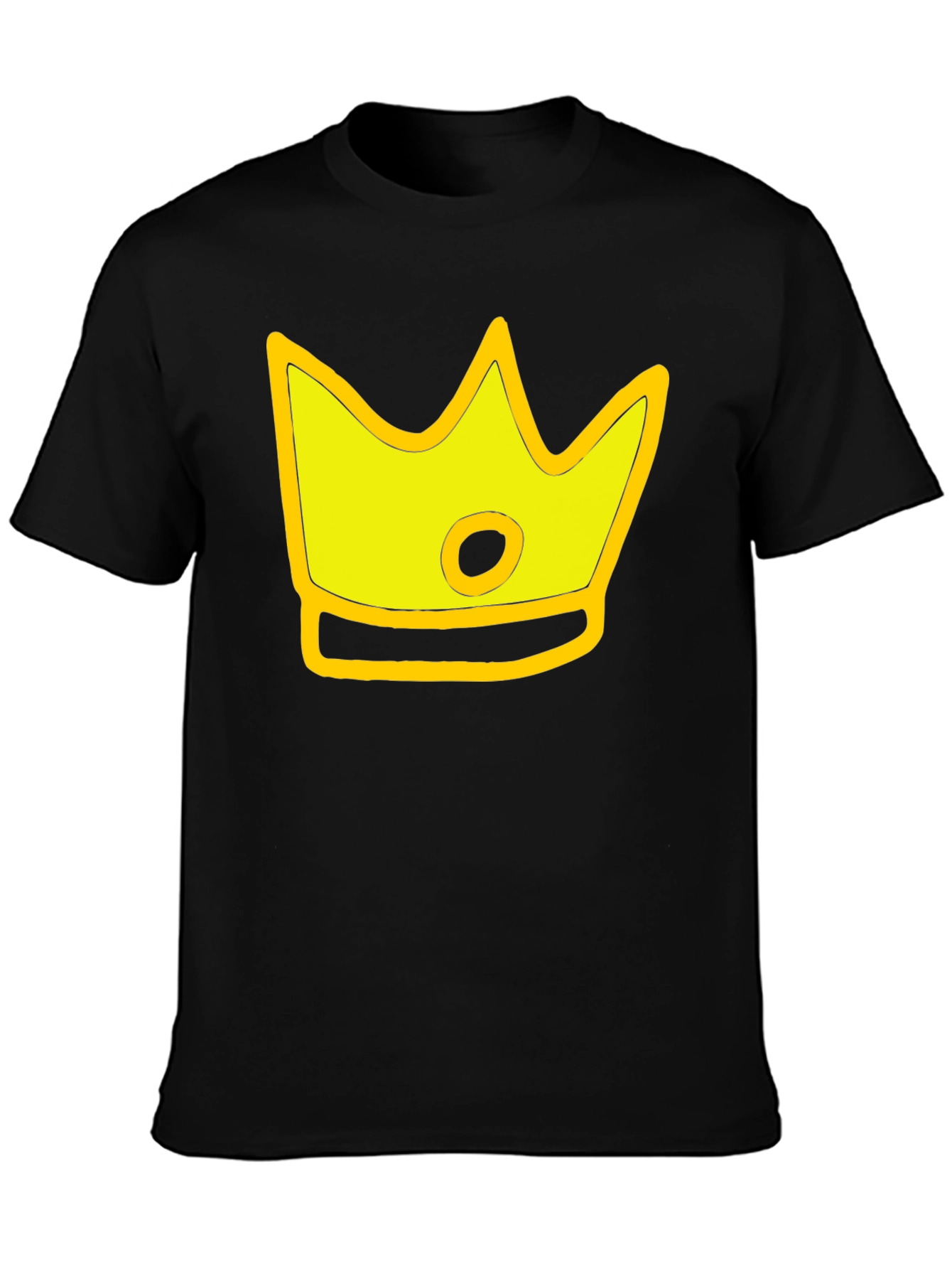 Cartoon Crown Graphic Black T-Shirt
