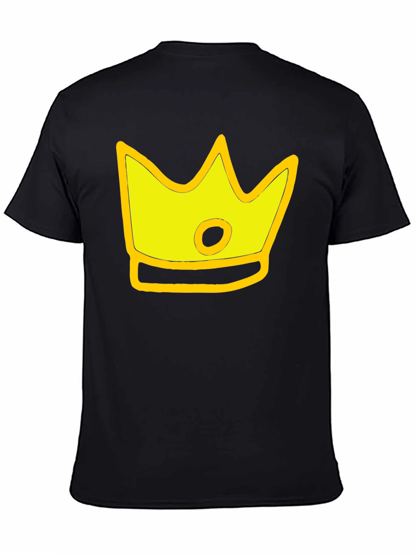 Cartoon Crown Graphic Black T-Shirt