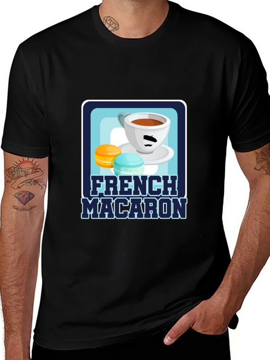 French Macaron T-Shirt | Coffee & Dessert Graphic Tee