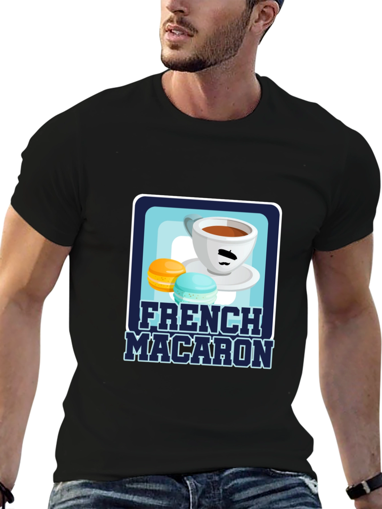 French Macaron T-Shirt | Coffee & Dessert Graphic Tee