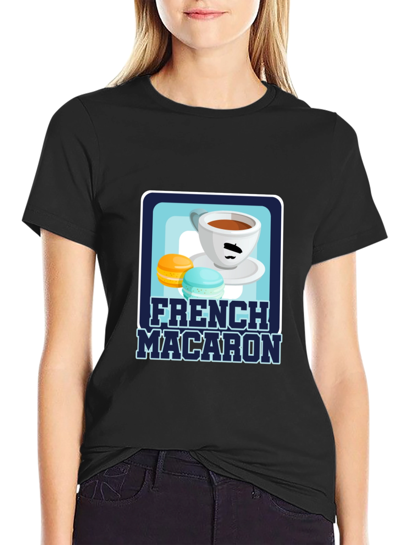 French Macaron T-Shirt | Coffee & Dessert Graphic Tee