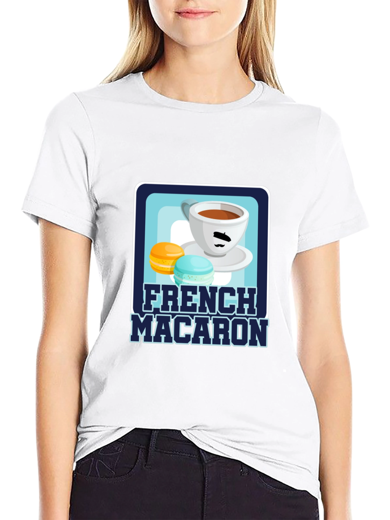 French Macaron T-Shirt | Coffee & Dessert Graphic Tee