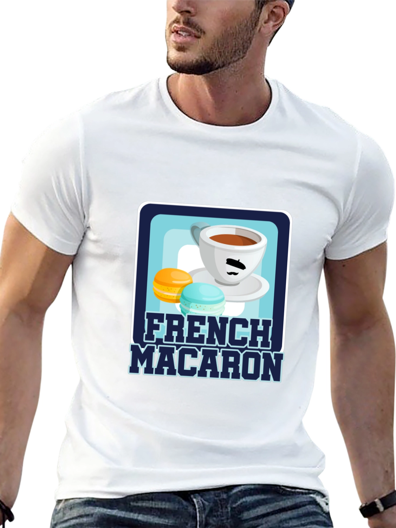French Macaron T-Shirt | Coffee & Dessert Graphic Tee