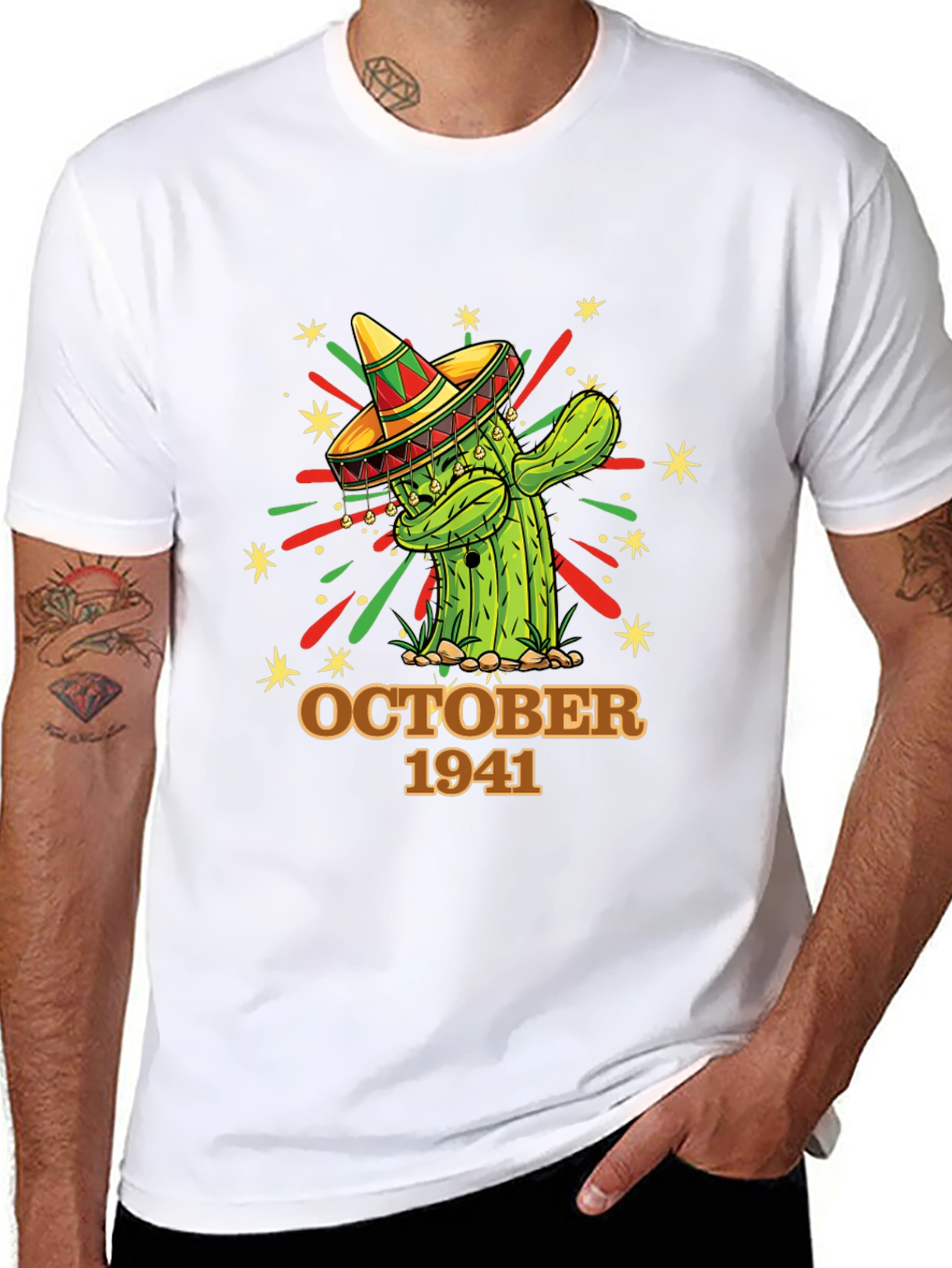 October 1941 Cactus Tee - Birthday Sombrero Shirt