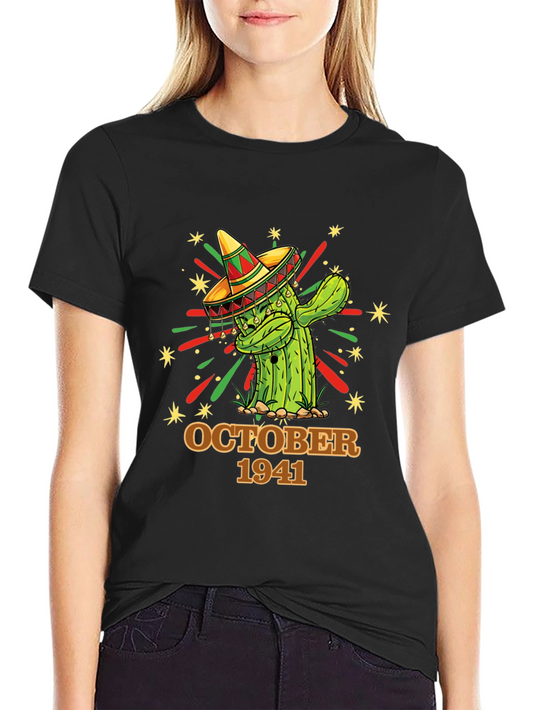 October 1941 Cactus Tee - Birthday Sombrero Shirt