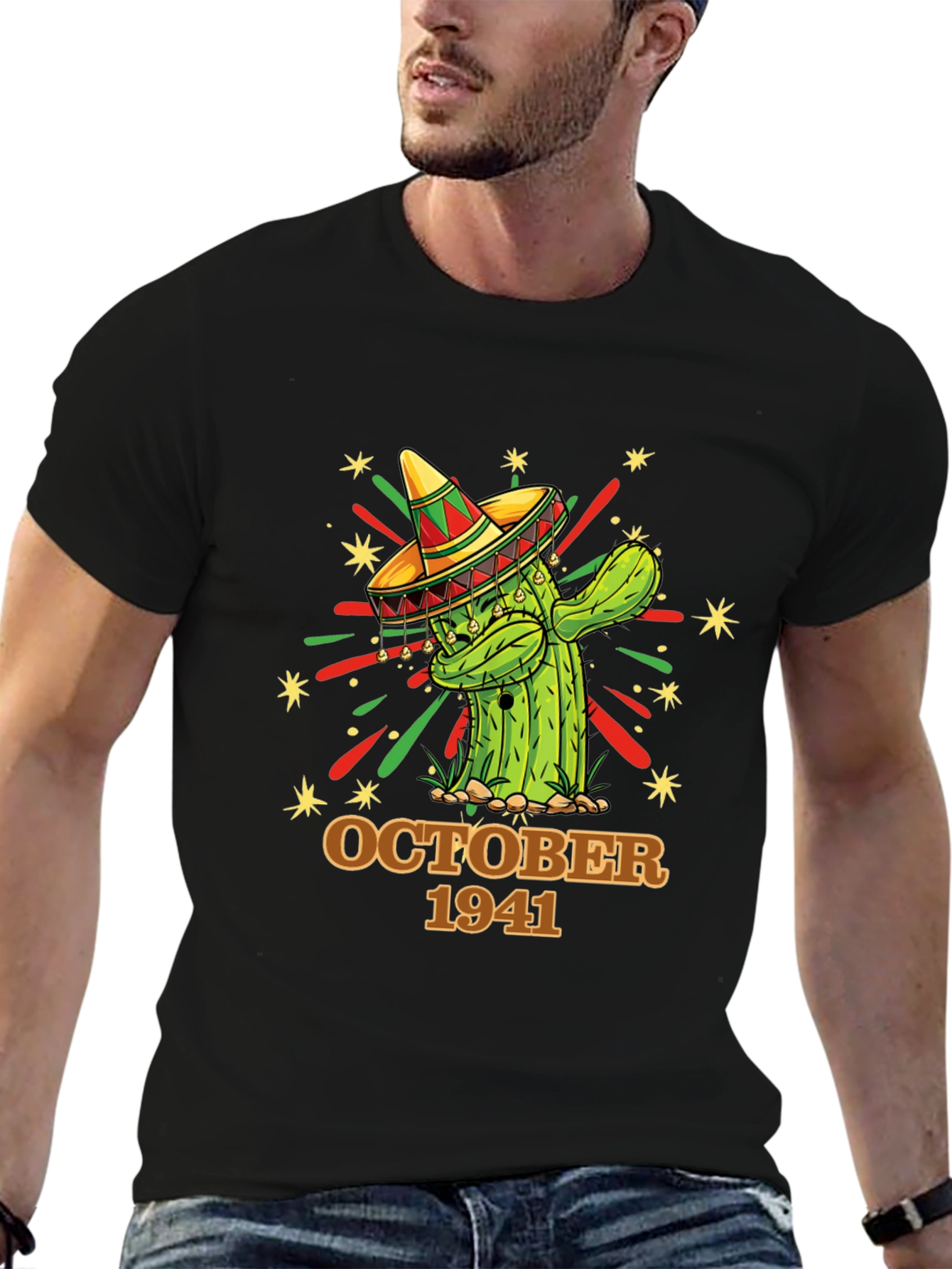 October 1941 Cactus Tee - Birthday Sombrero Shirt