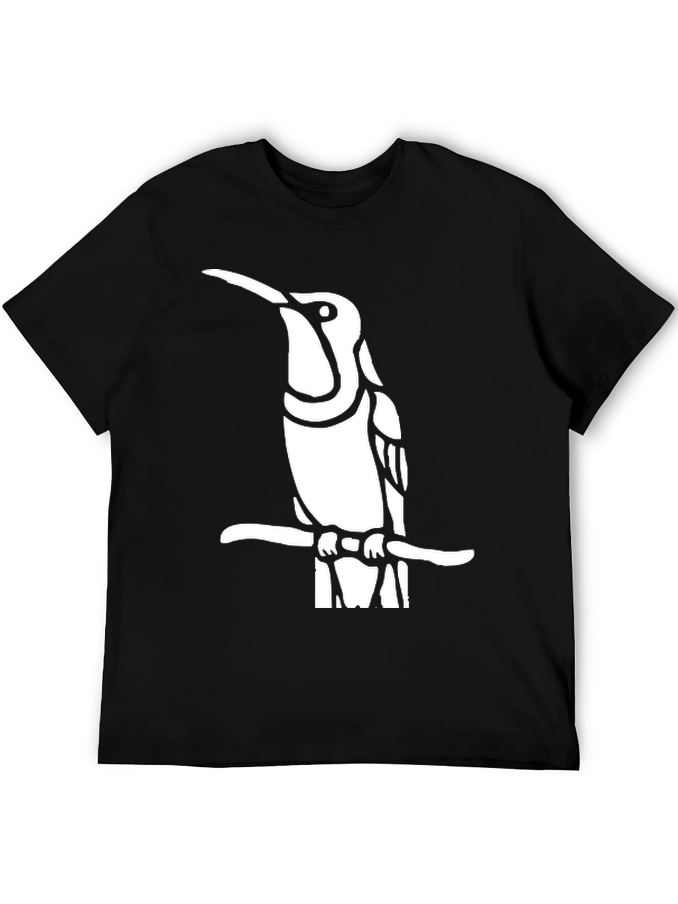 Hummingbird Graphic Tee - Black Cotton Shirt