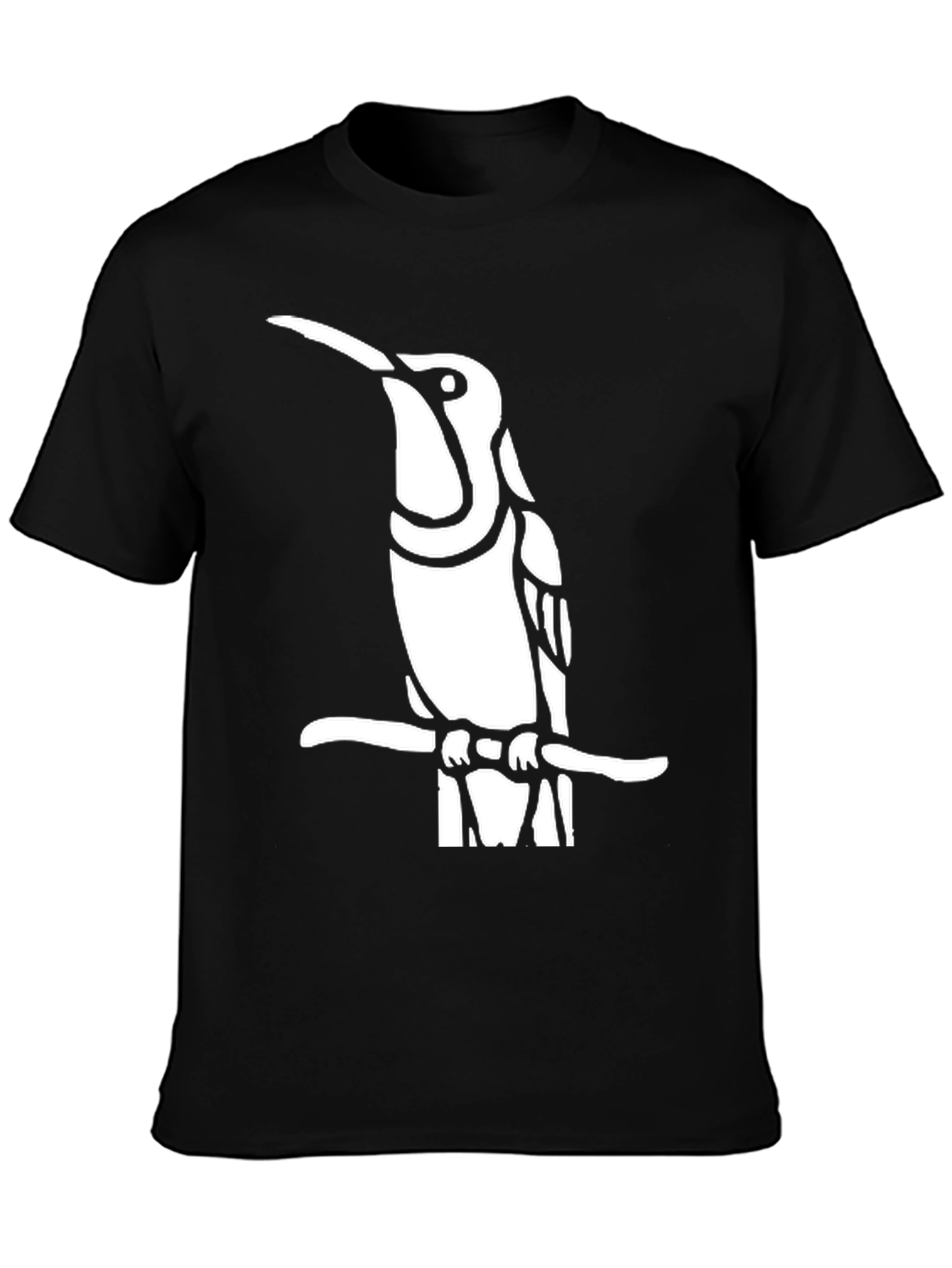 Hummingbird Graphic Tee - Black Cotton Shirt