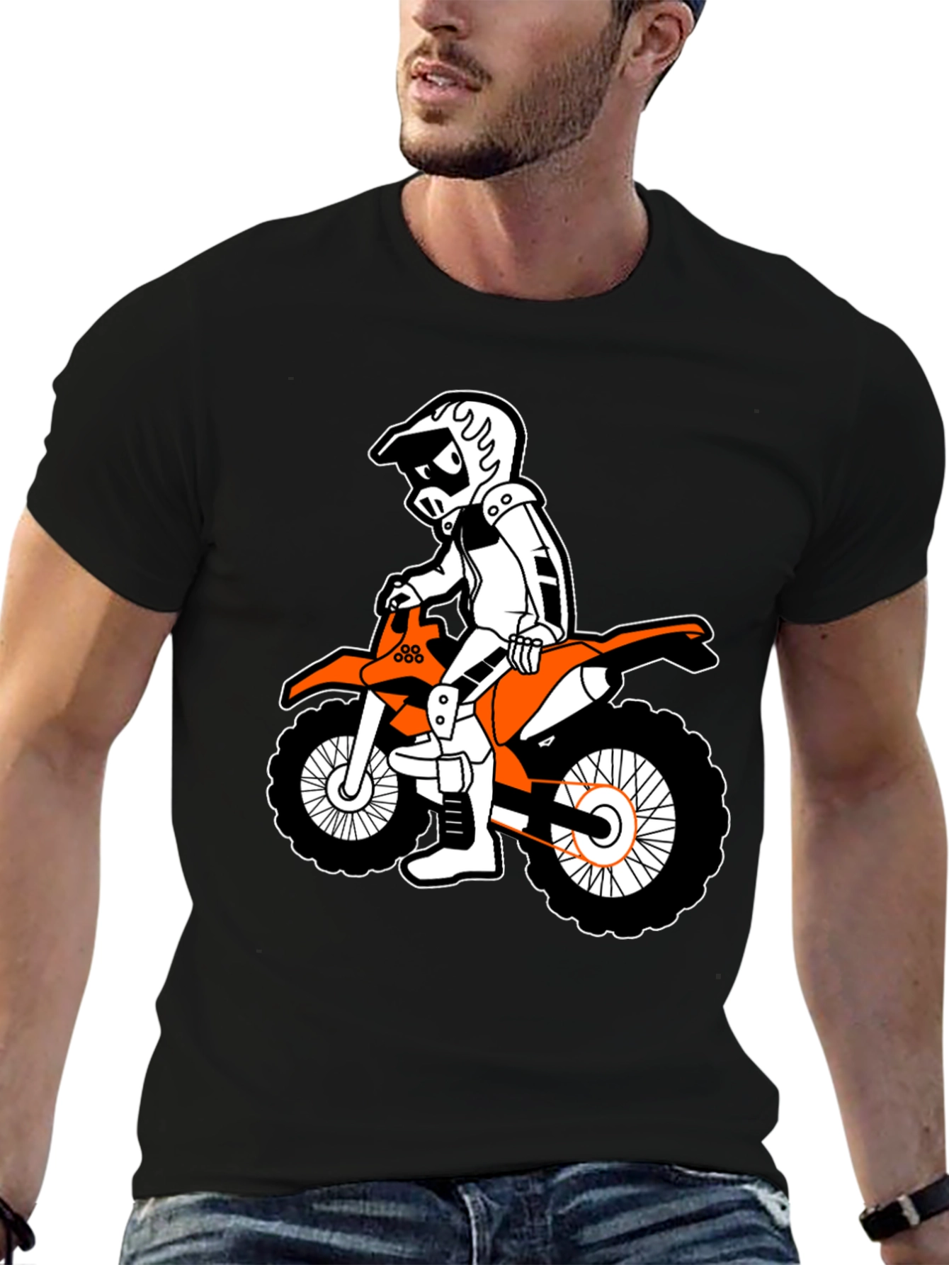 Cool Cartoon Motorcross Rider T-Shirt
