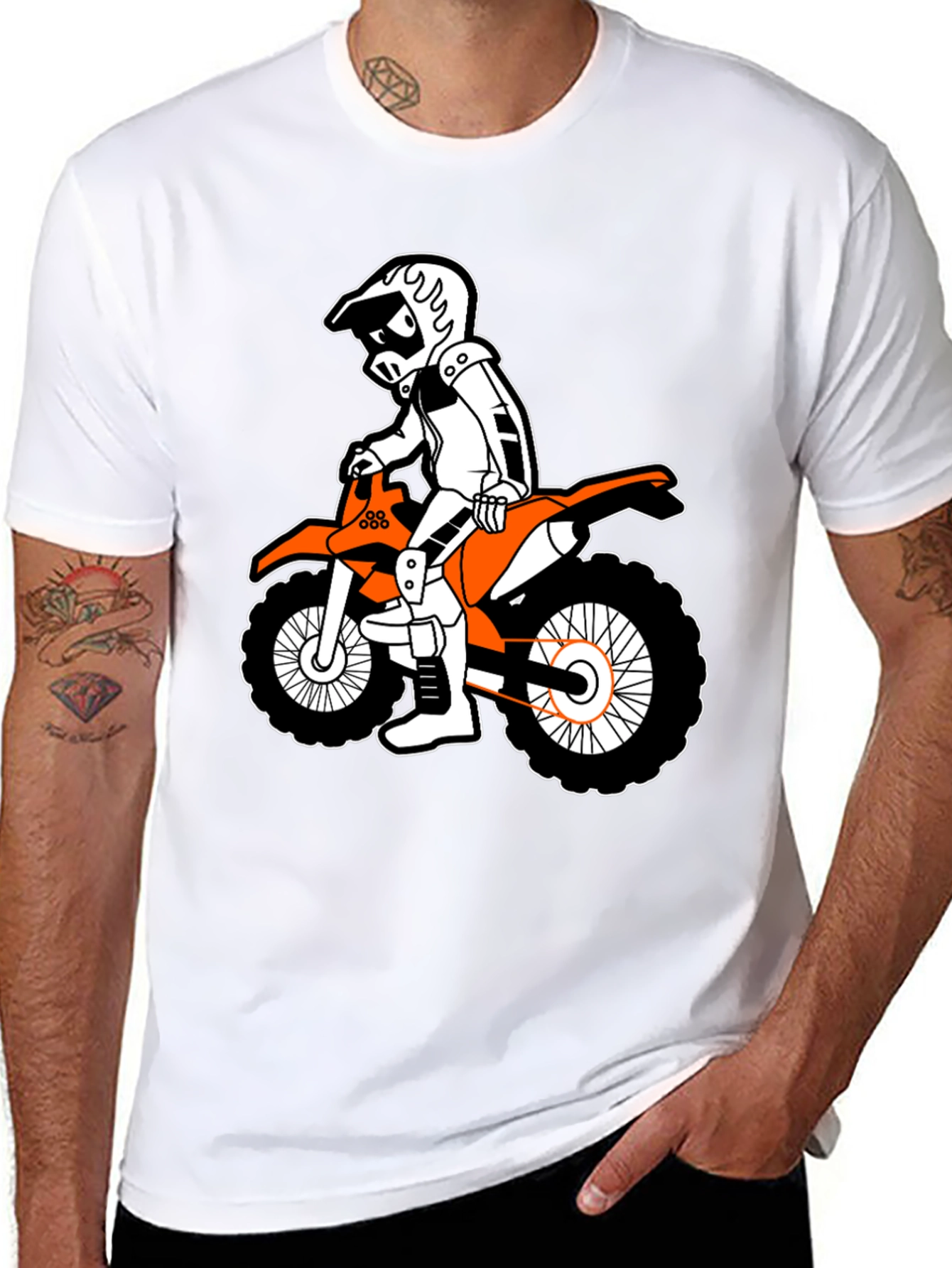 Cool Cartoon Motorcross Rider T-Shirt