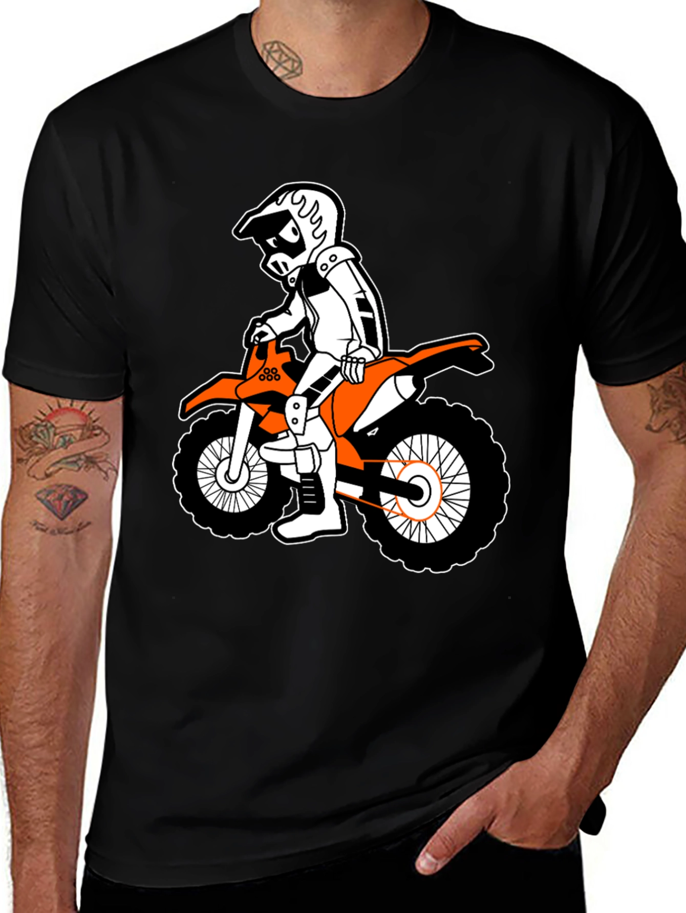 Cool Cartoon Motorcross Rider T-Shirt