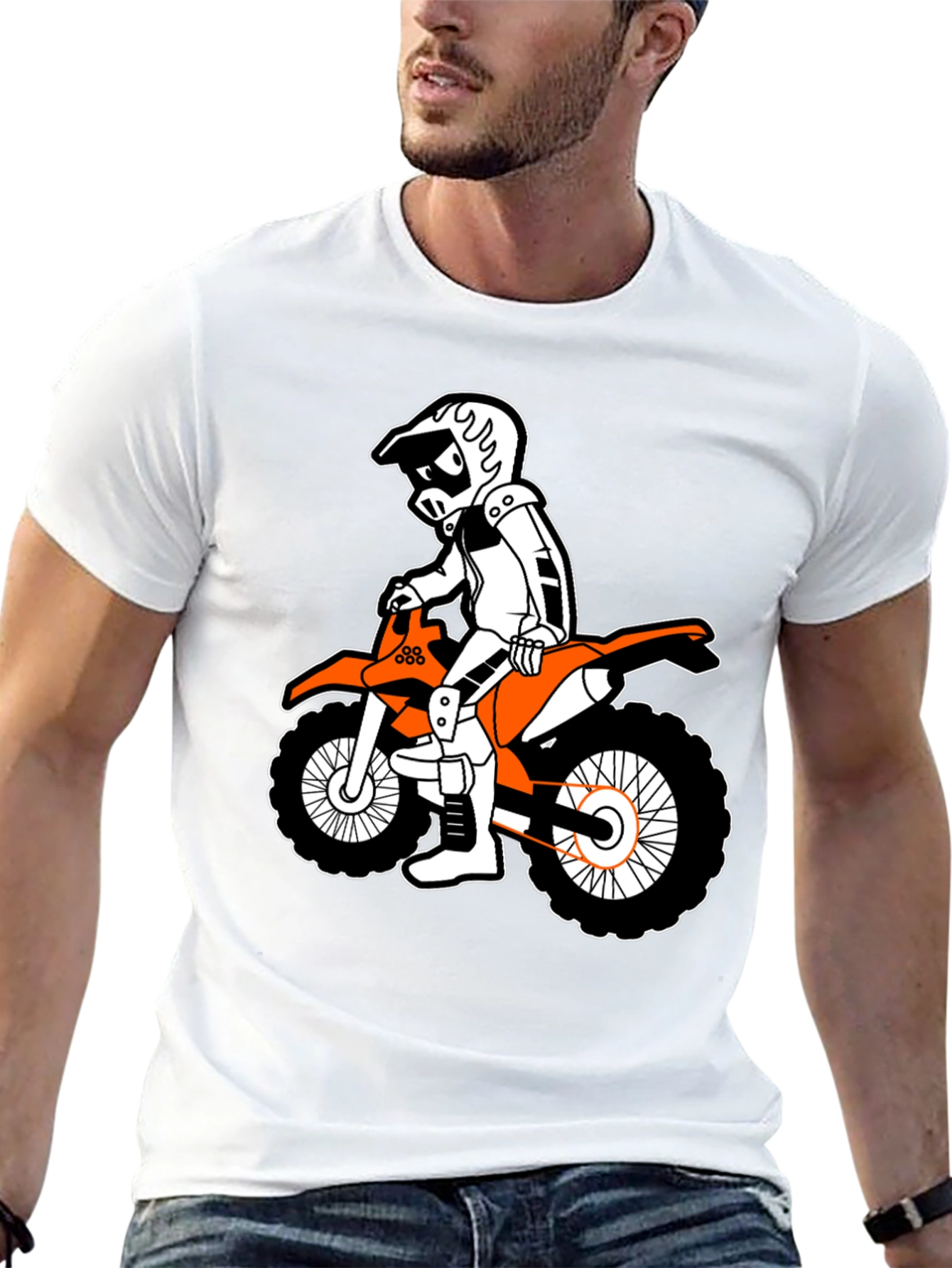 Cool Cartoon Motorcross Rider T-Shirt